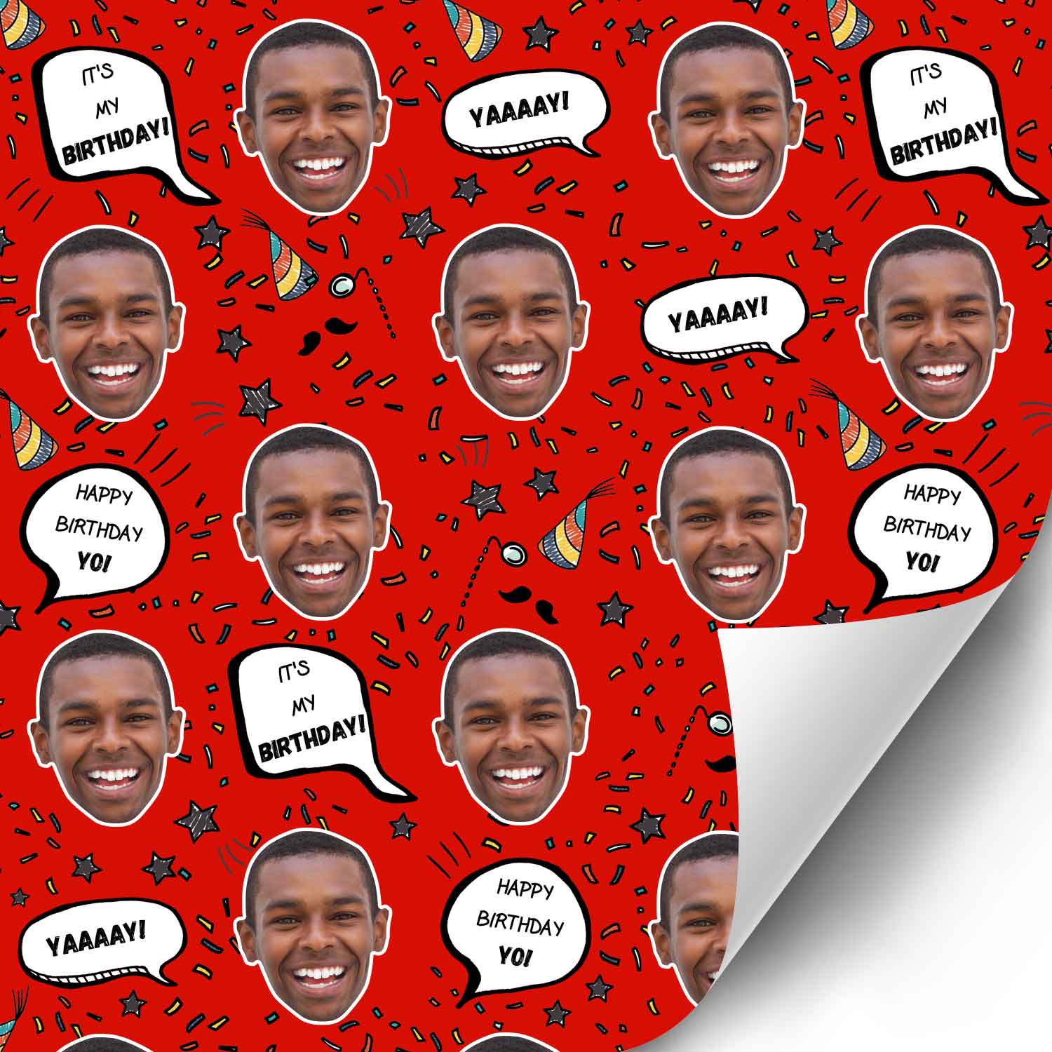 Birthday Speech Bubbles Personalised Wrapping Paper