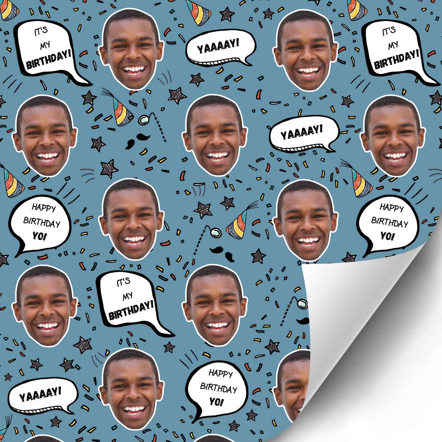 Birthday Speech Bubbles Personalised Wrapping Paper