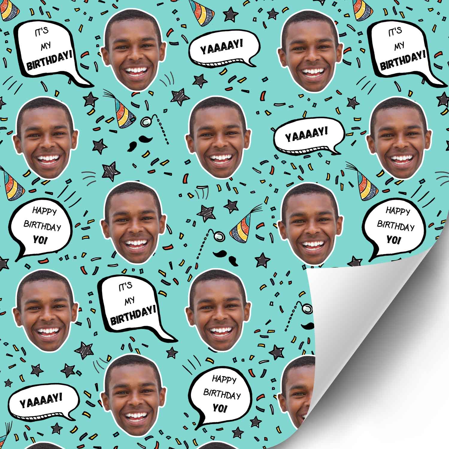 Birthday Speech Bubbles Personalised Wrapping Paper
