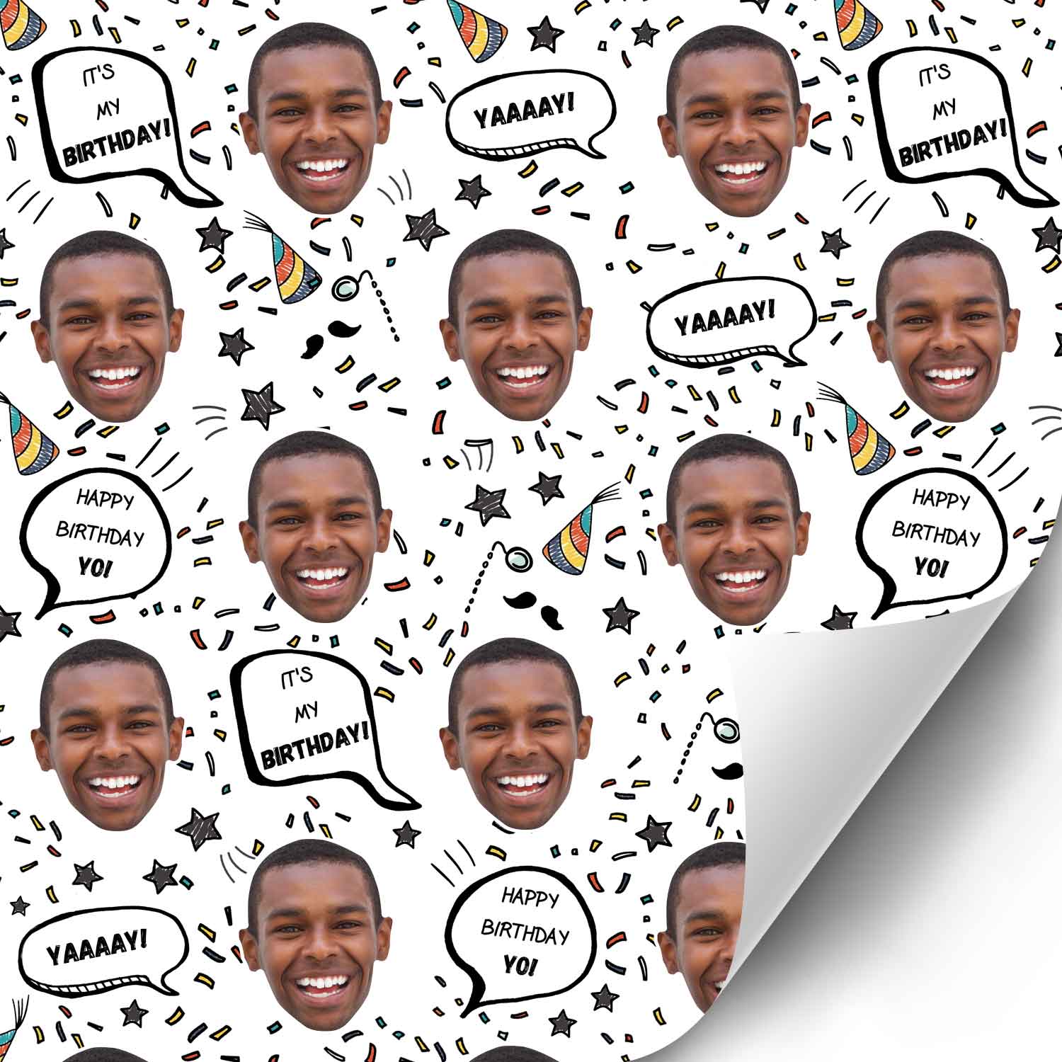 Birthday Speech Bubbles Personalised Wrapping Paper