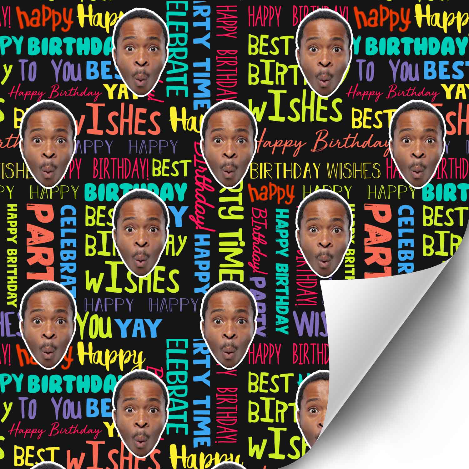 Happy Birthday Repeat Print Personalised Wrapping Paper