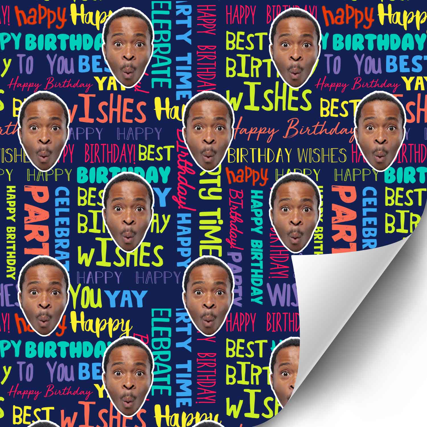 Happy Birthday Repeat Print Personalised Wrapping Paper