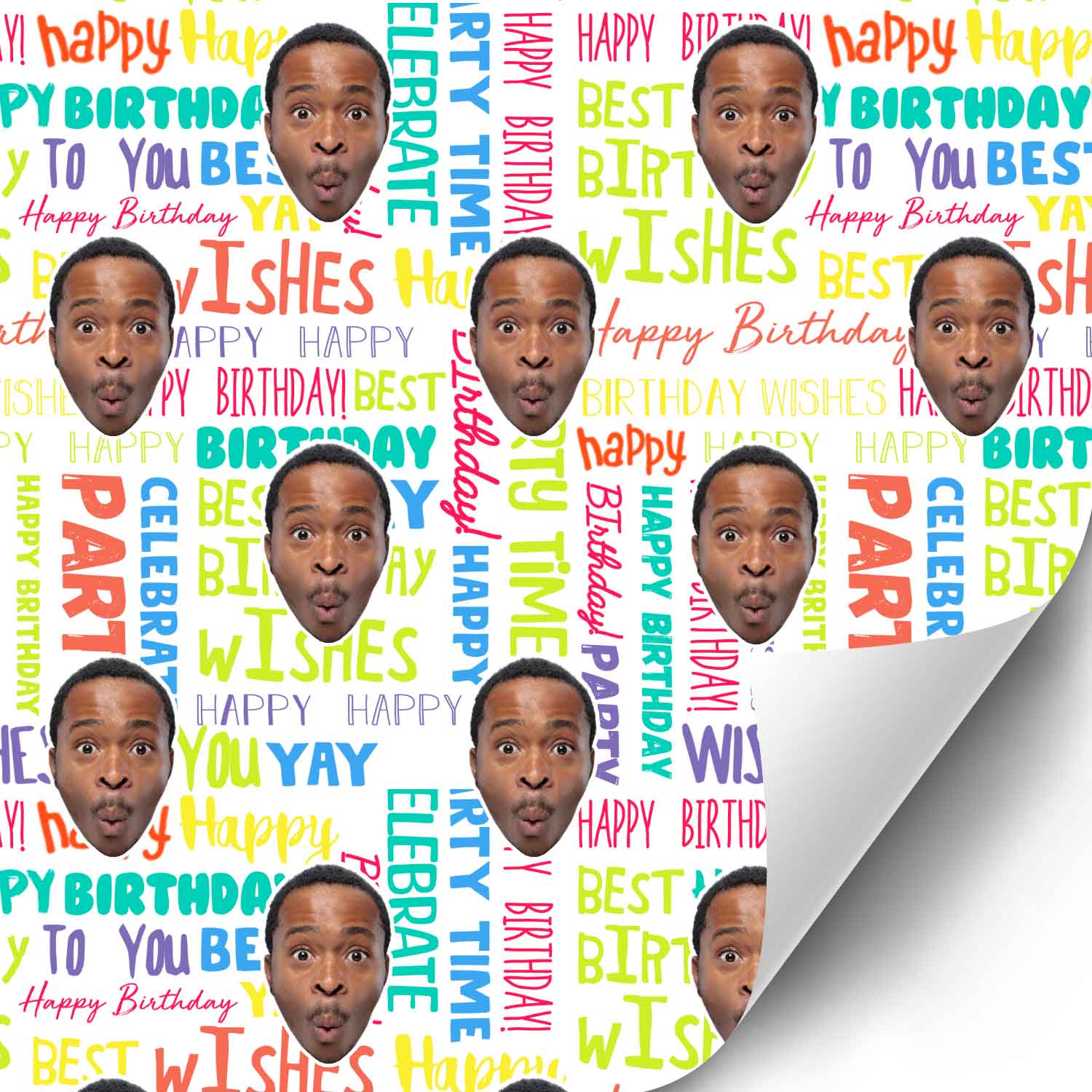 Happy Birthday Repeat Print Personalised Wrapping Paper