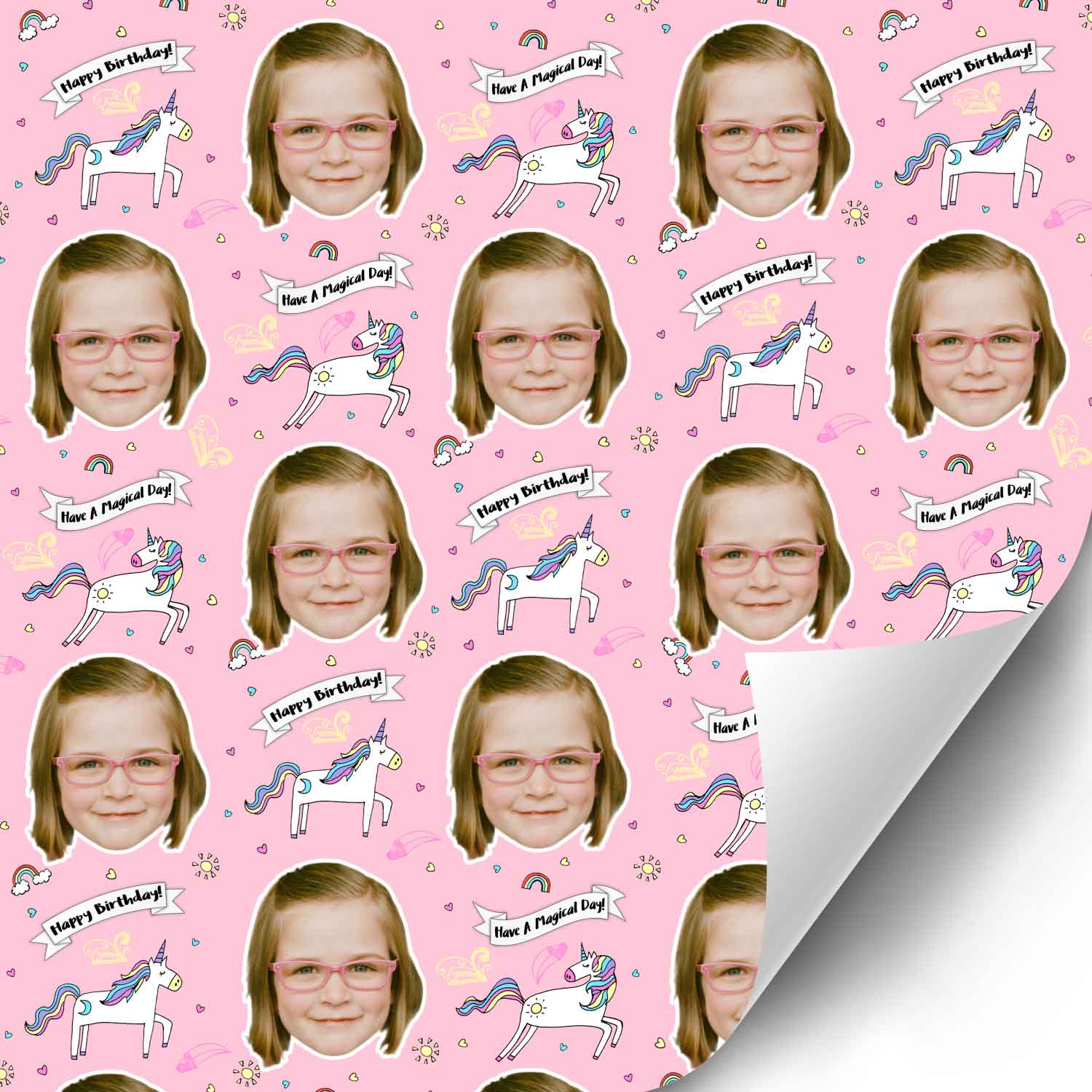 Birthday Unicorn Personalised Wrapping Paper