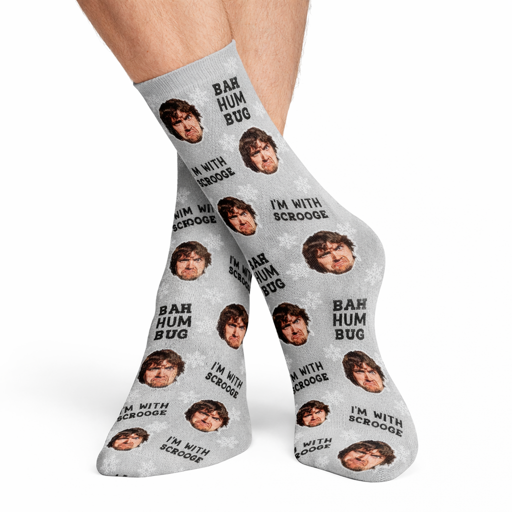 Bah Humbug Christmas Scrooge Custom Face Socks