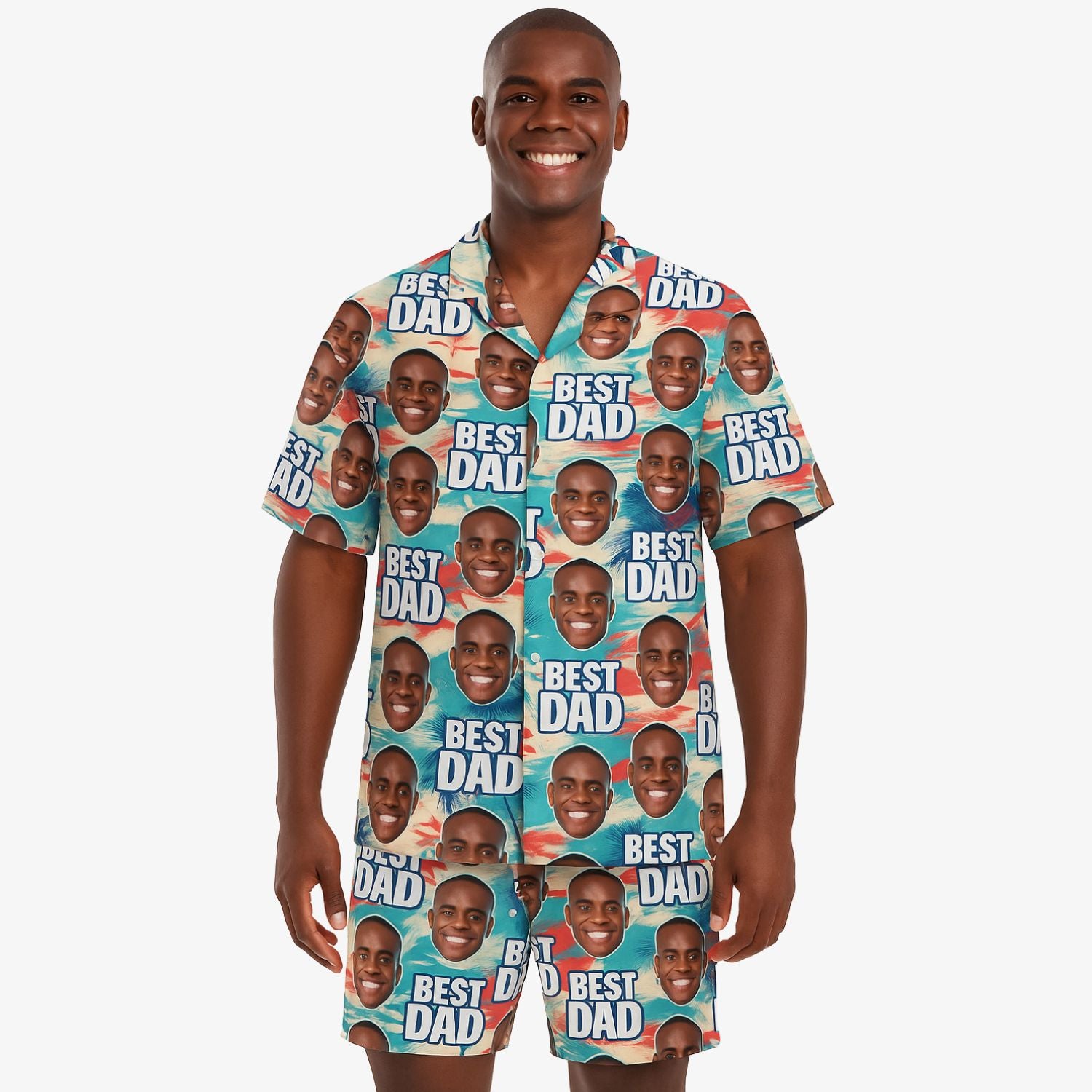 Best Dad Personalised Hawaiian Shirt Shorts Set