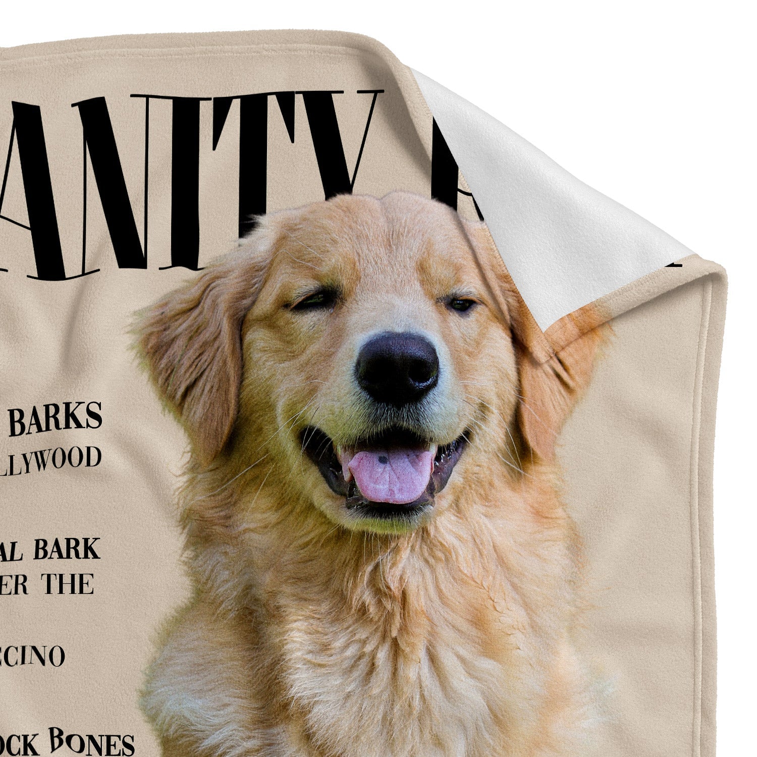 Vanity Fur Fashion Magazine Cover Personalised Dog Blanket