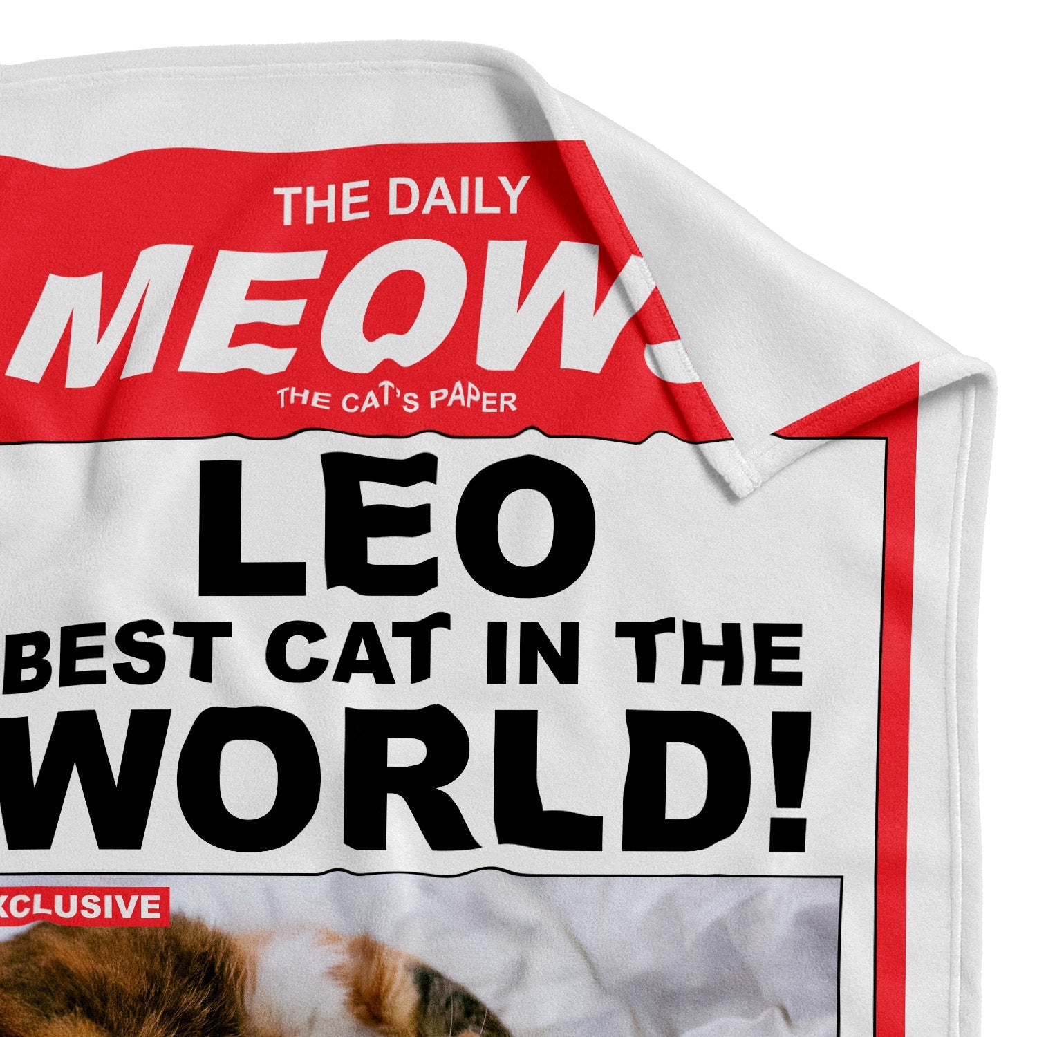The Weekly Meow! Magazine Cover Personalised Cat Blanket