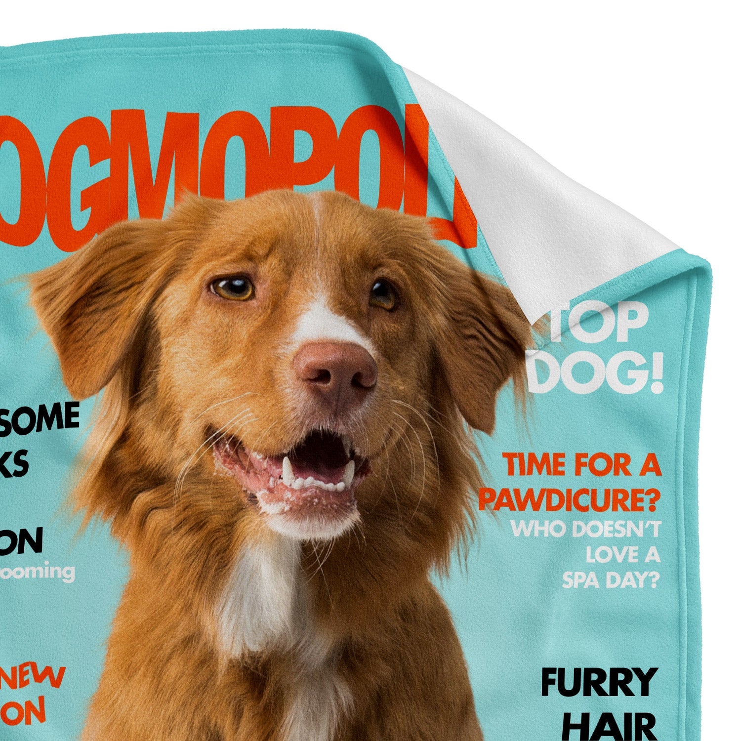 Dogmopolitan Fashion Magazine Cover Personalised Dog Blanket
