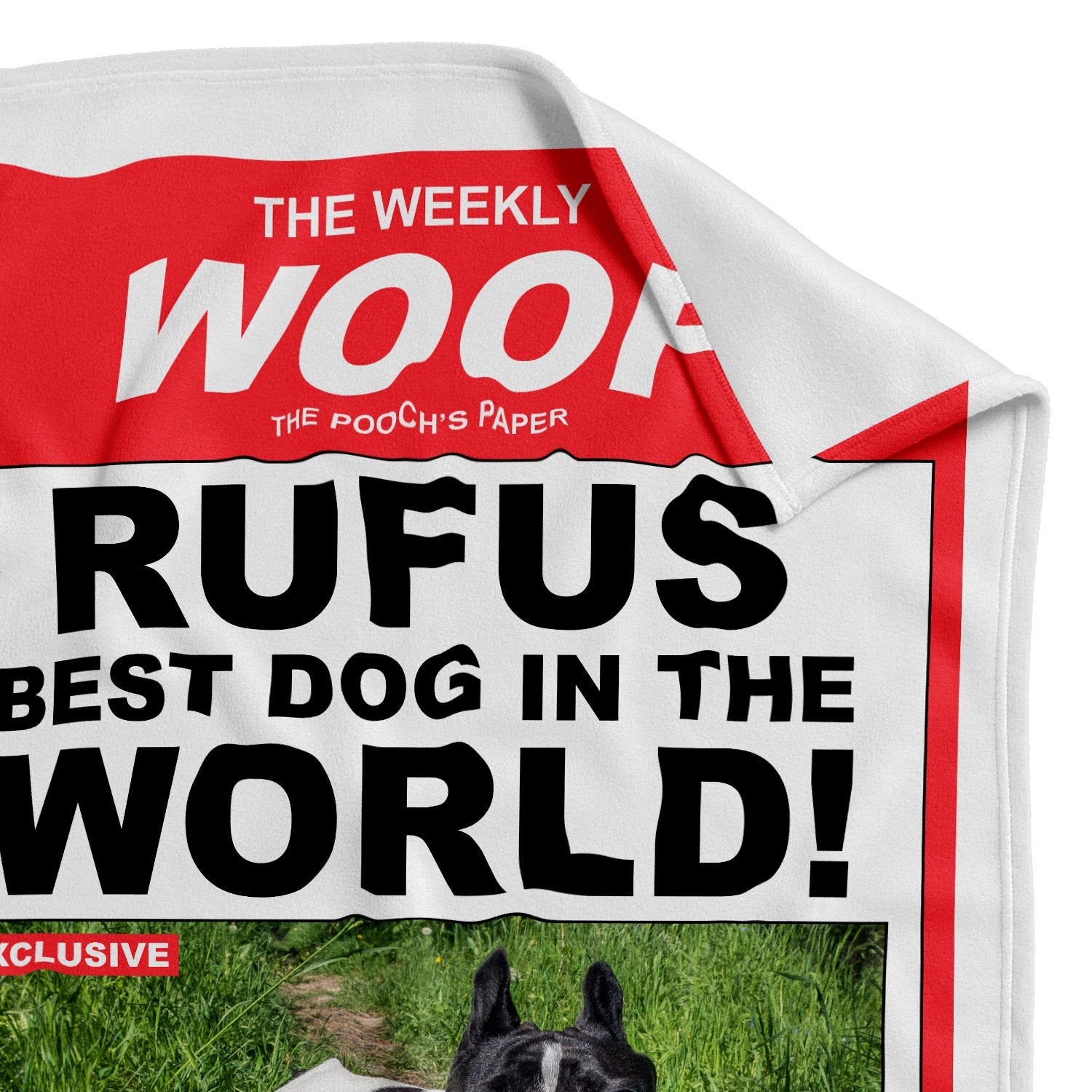 The Weekly Woof! Magazine Cover Personalised Dog Blanket