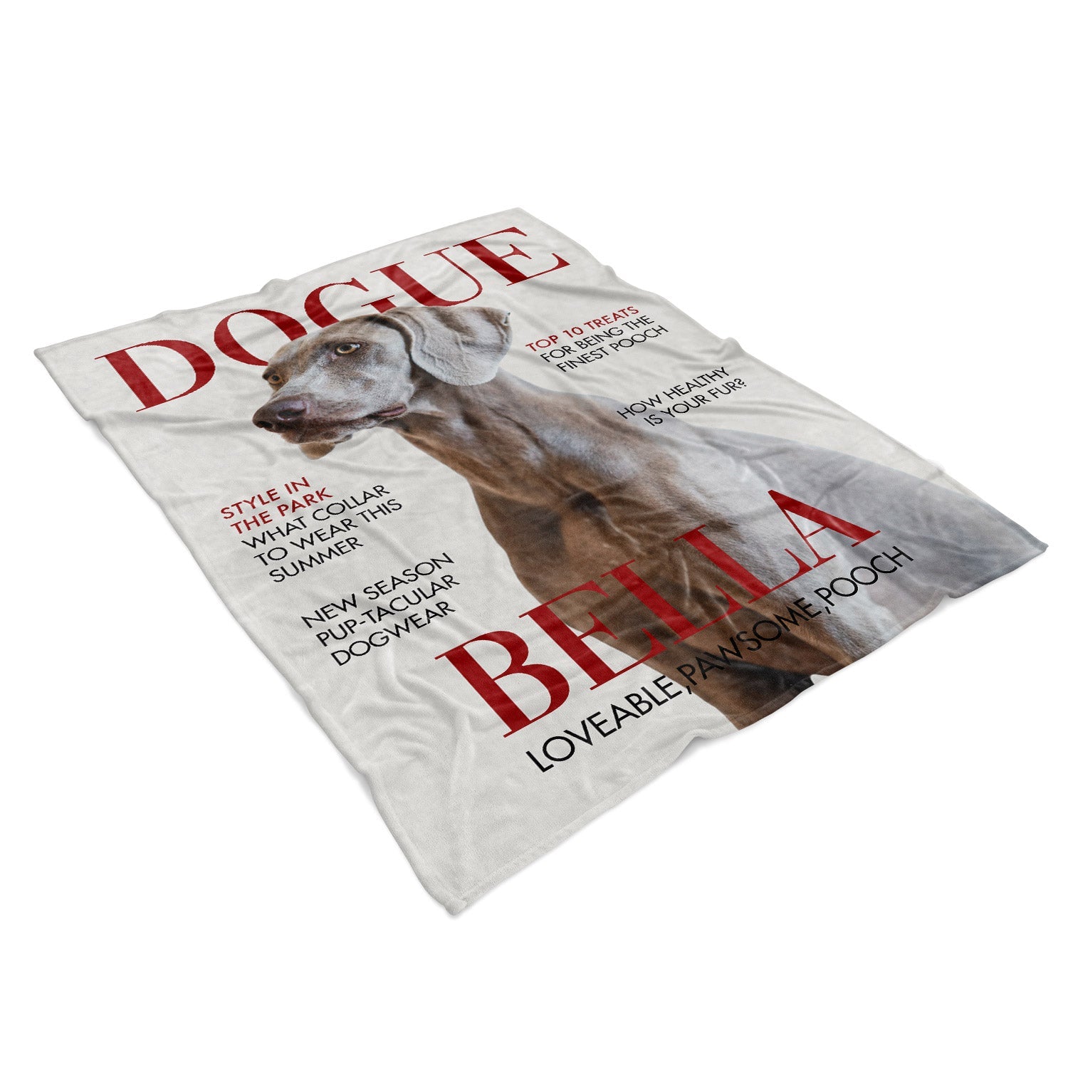 Dogue Fashion Magazine Cover Personalised Dog Blanket