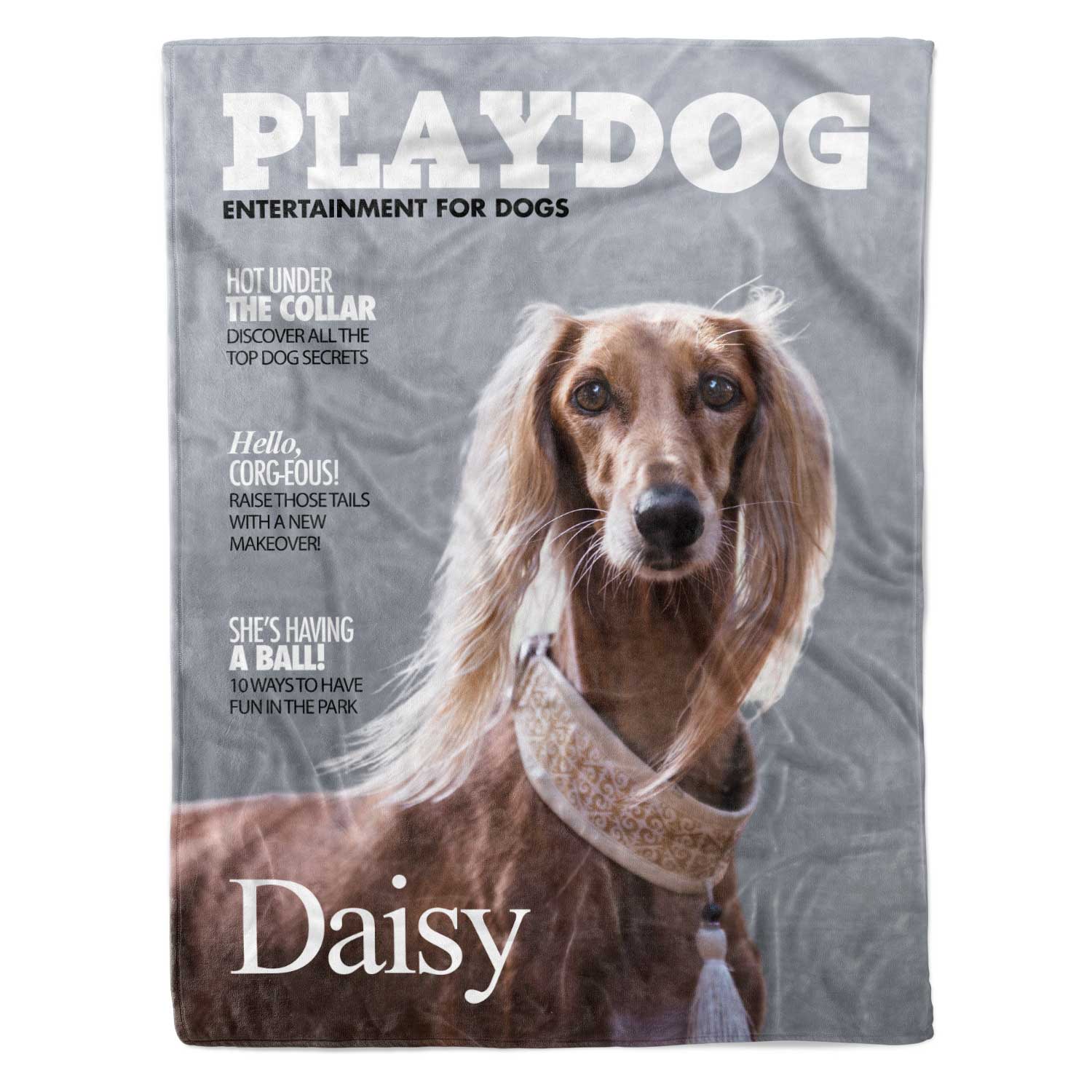 PlayDog Fashion Magazine Cover Personalised Dog Blanket