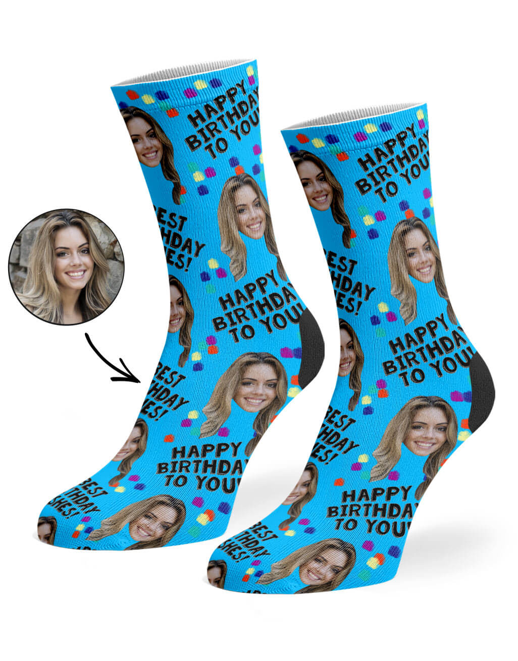 Custom Photo Birthday Party Socks