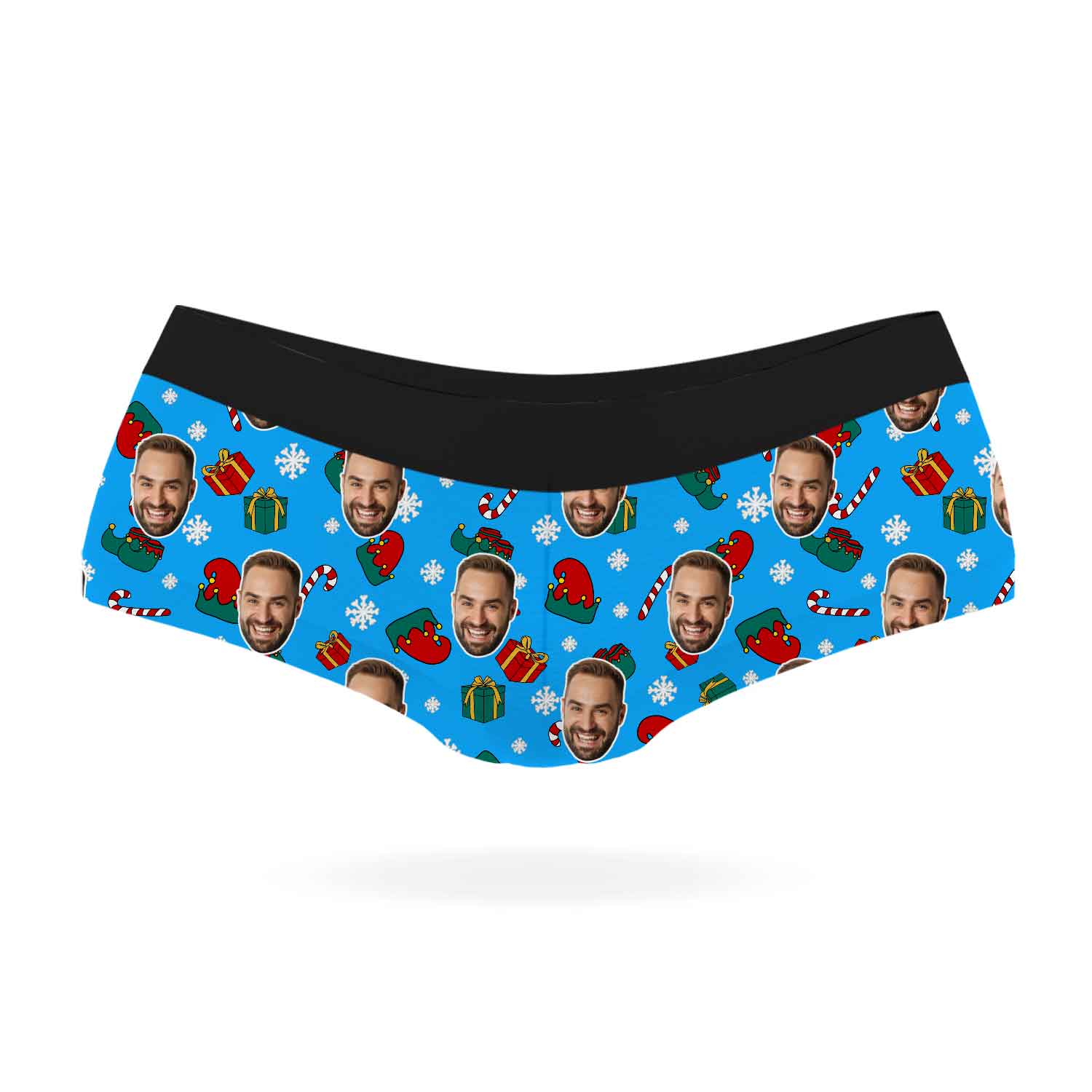 Elf Face Pattern Personalised Christmas Knickers