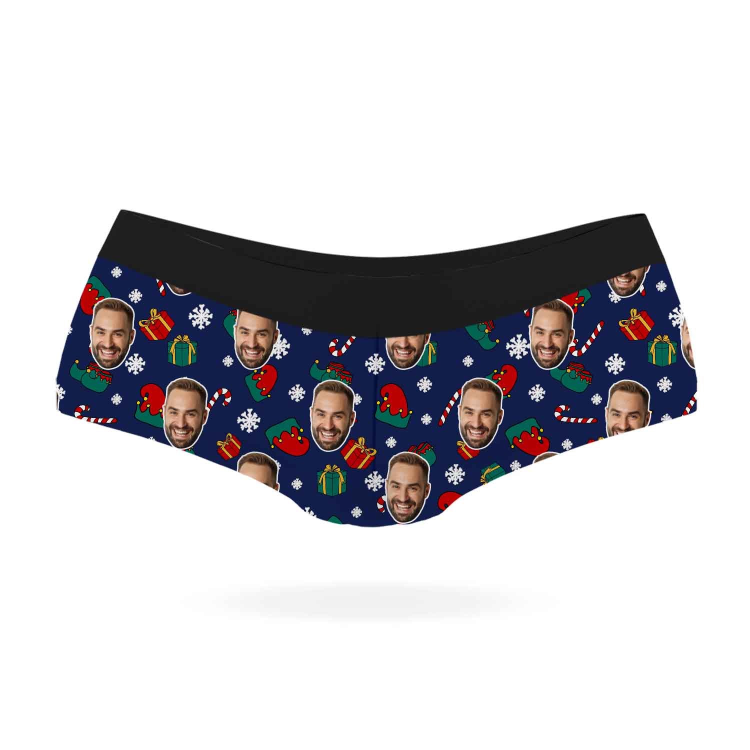 Elf Face Pattern Personalised Christmas Knickers