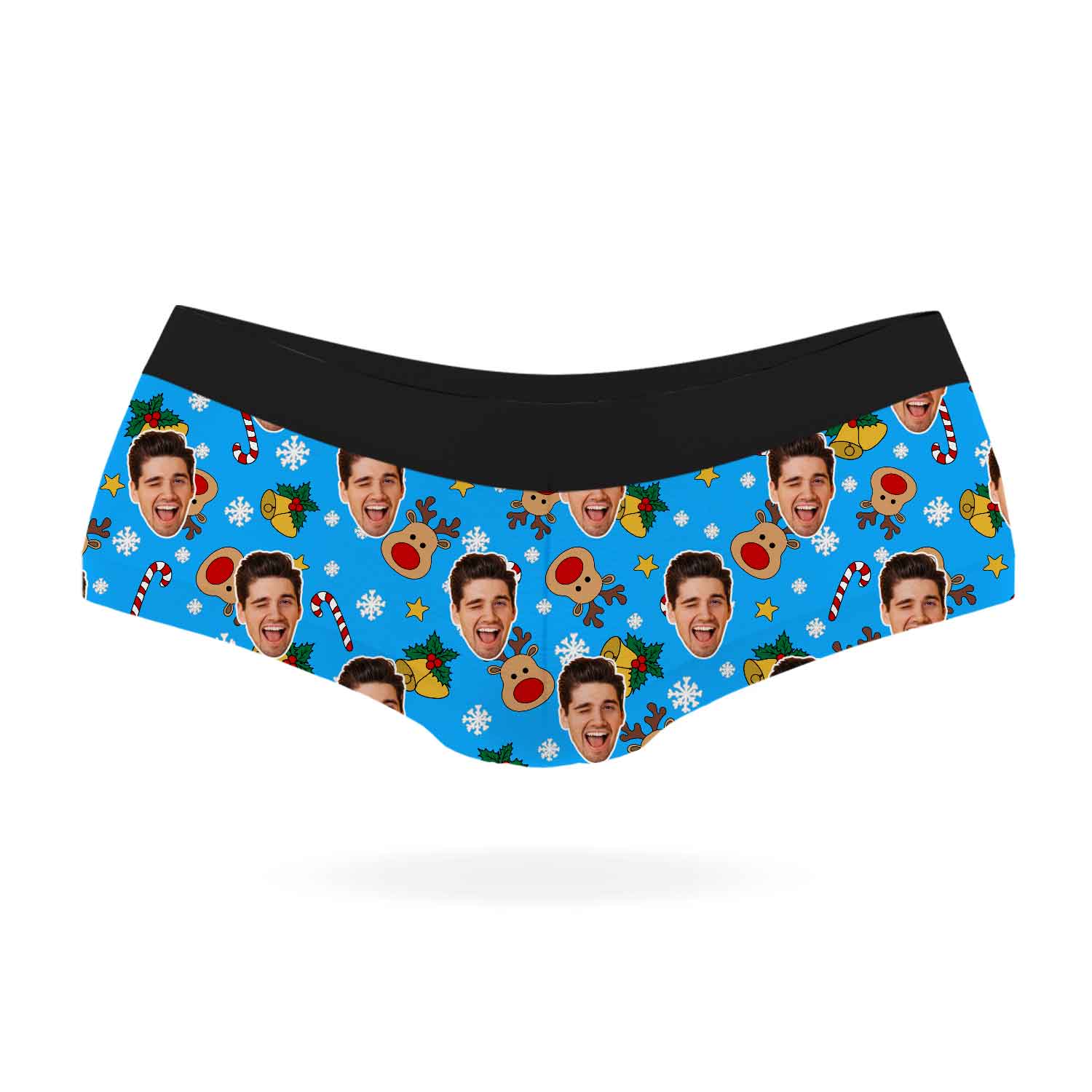 Reindeer Face Pattern Personalised Christmas Knickers