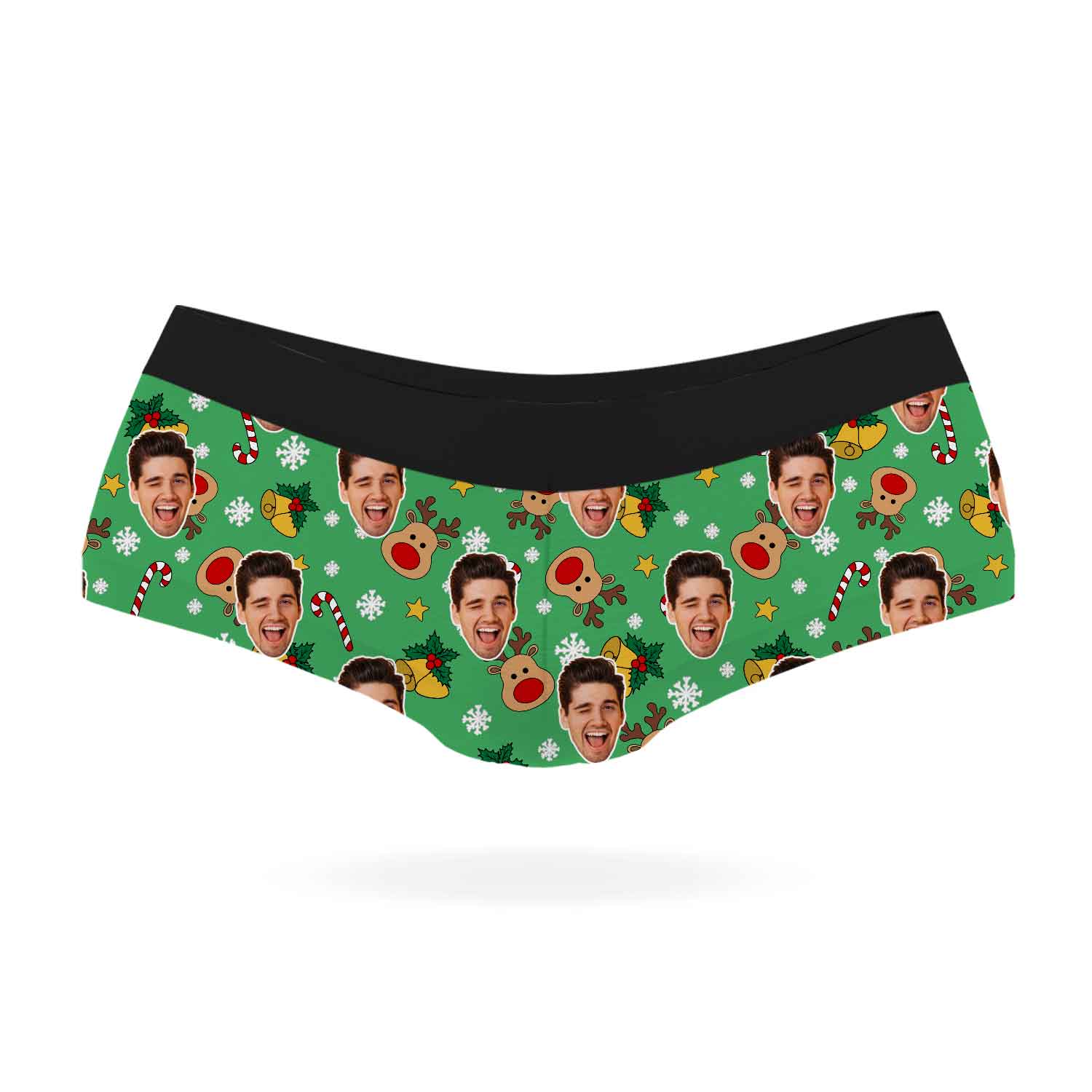 Reindeer Face Pattern Personalised Christmas Knickers