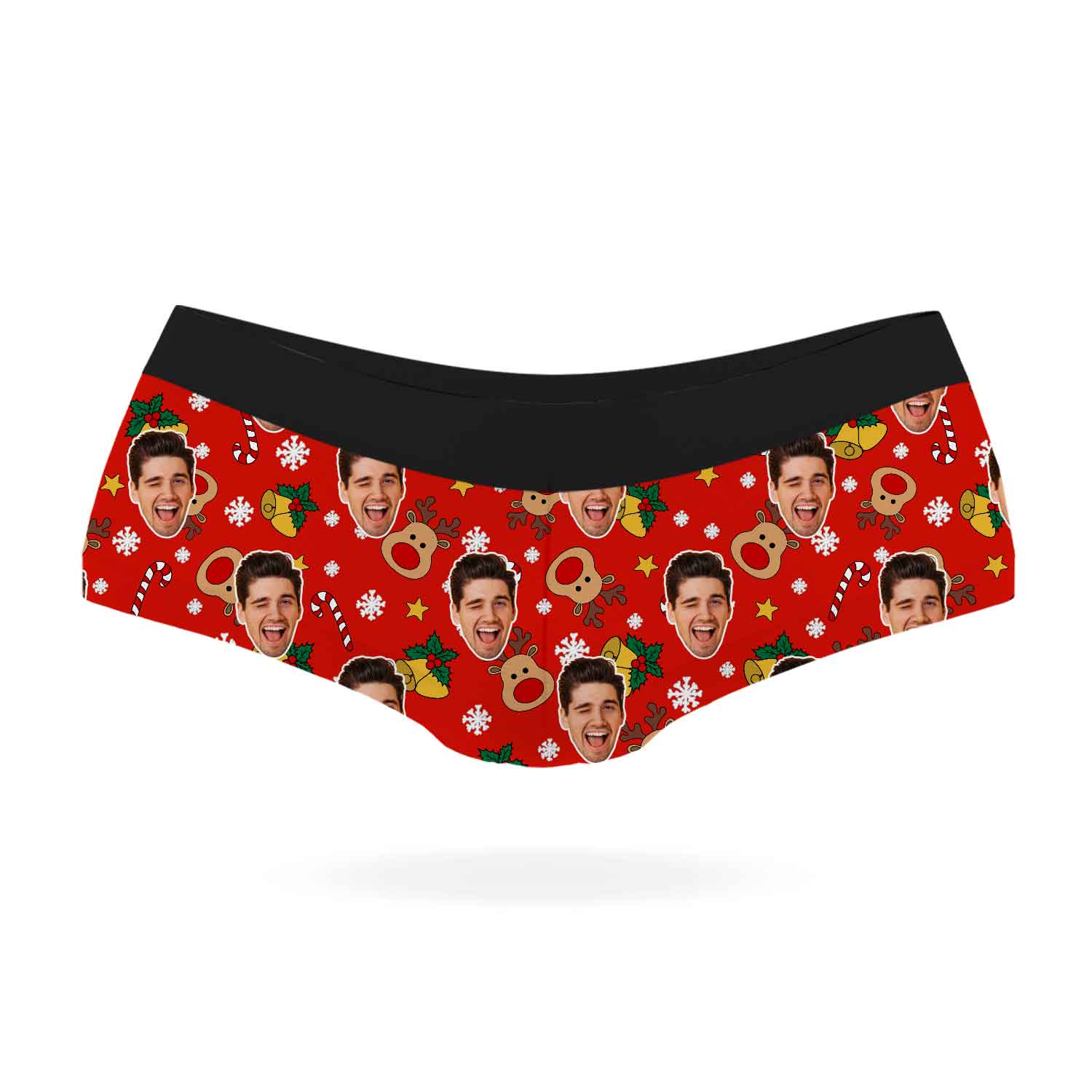 Reindeer Face Pattern Personalised Christmas Knickers