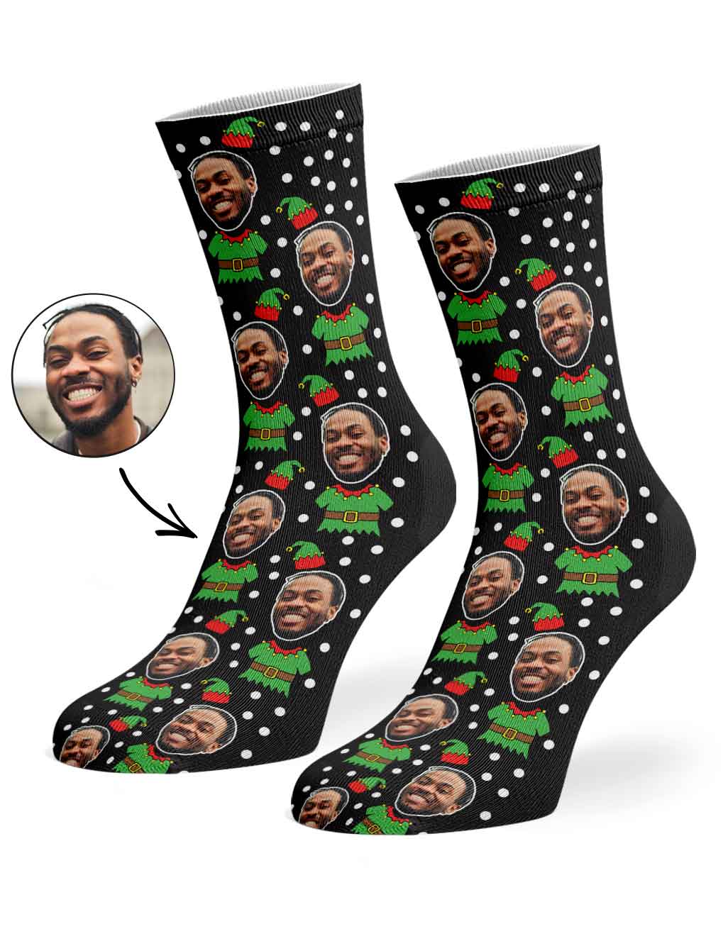 Elf Me Custom Face Socks