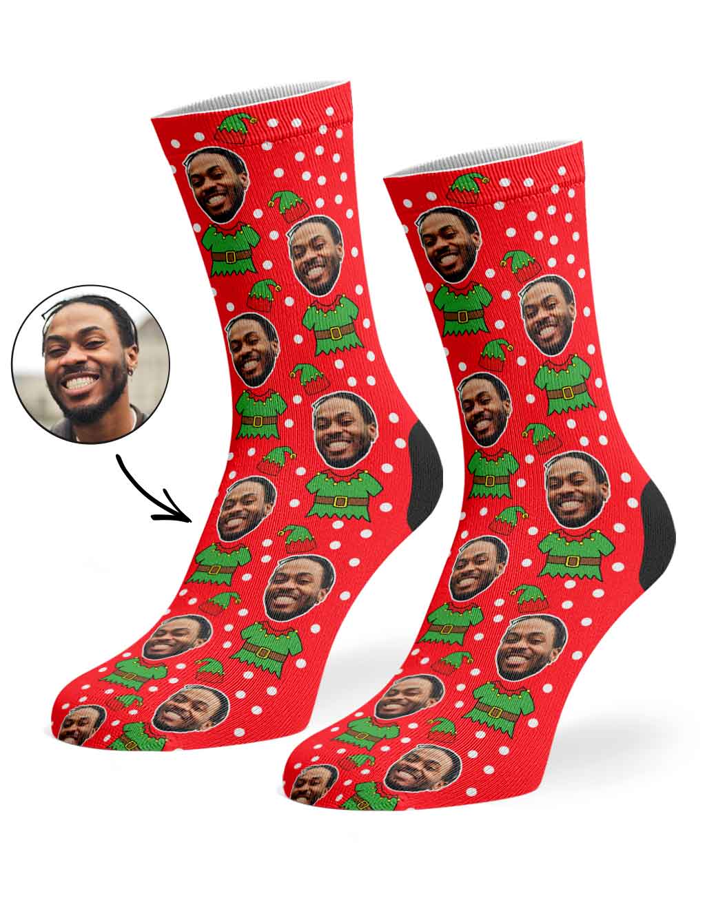 Elf Me Custom Face Socks