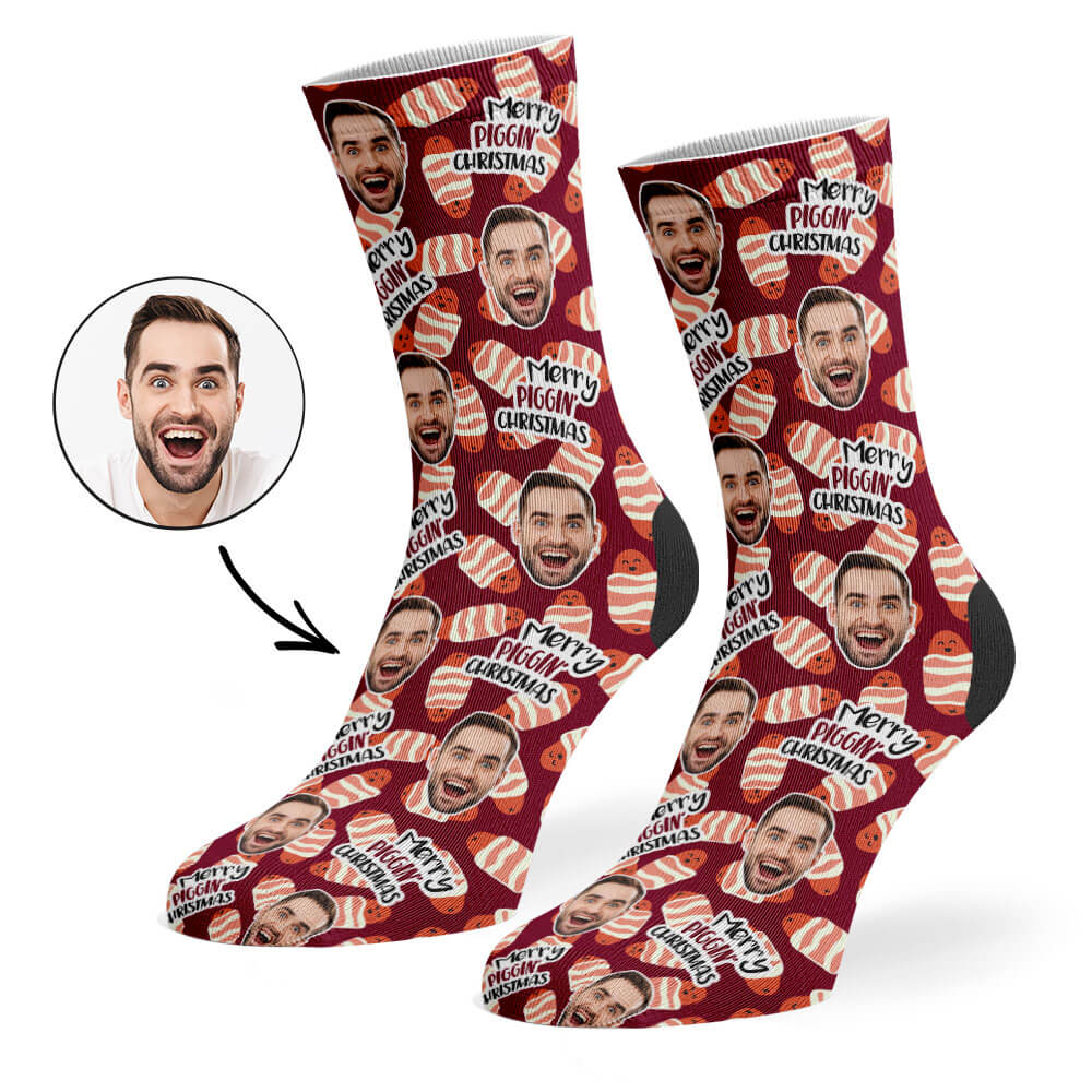 Merry Piggin' Christmas Face Socks
