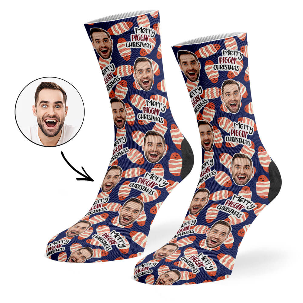 Funny Merry Piggin' Christmas Socks Gift