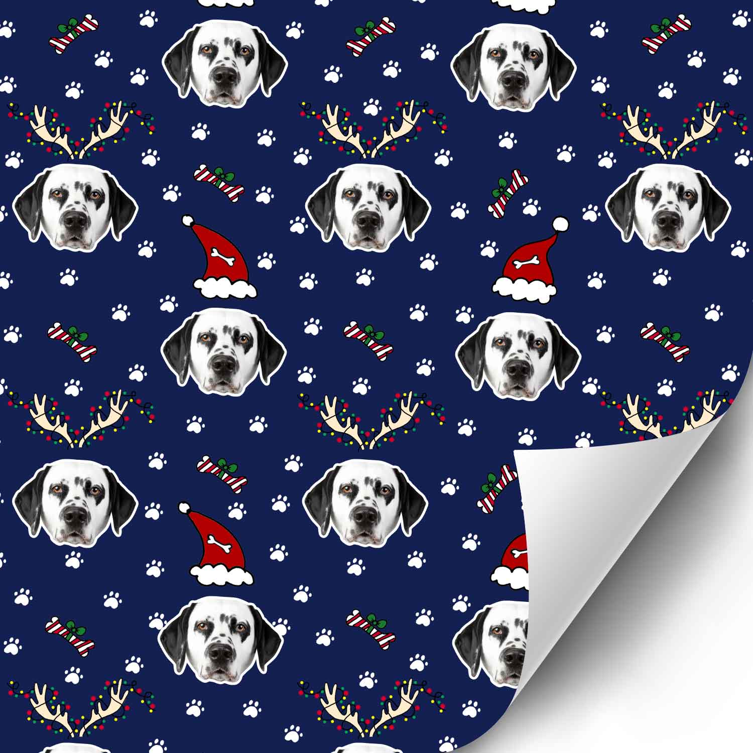 Christmas Dog Faces Personalised Wrapping Paper