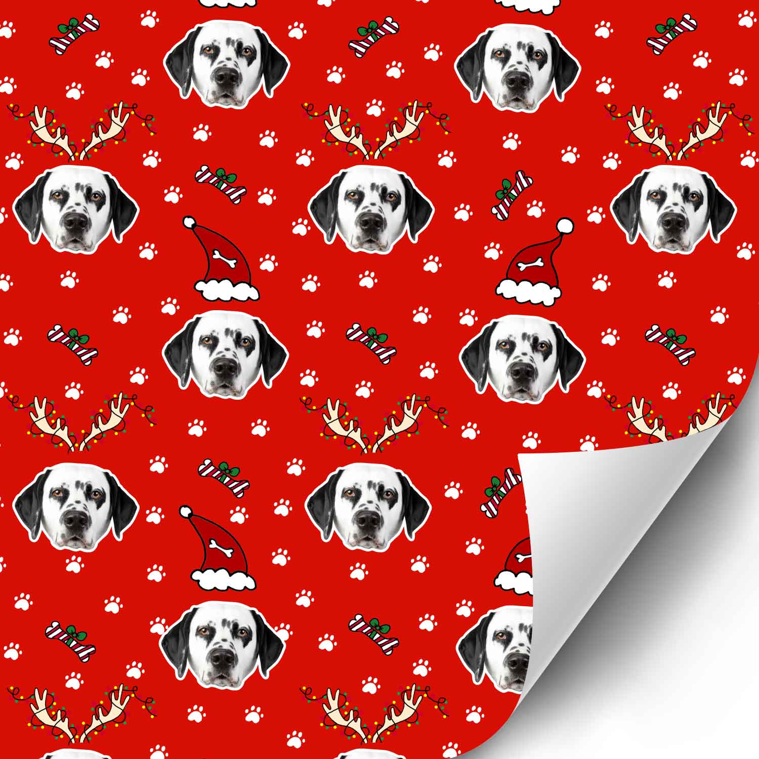 Christmas Dog Faces Personalised Wrapping Paper
