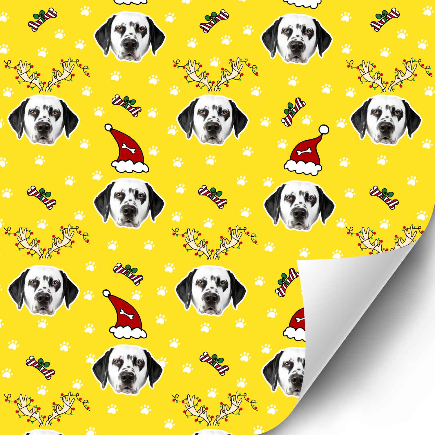 Christmas Dog Faces Personalised Wrapping Paper