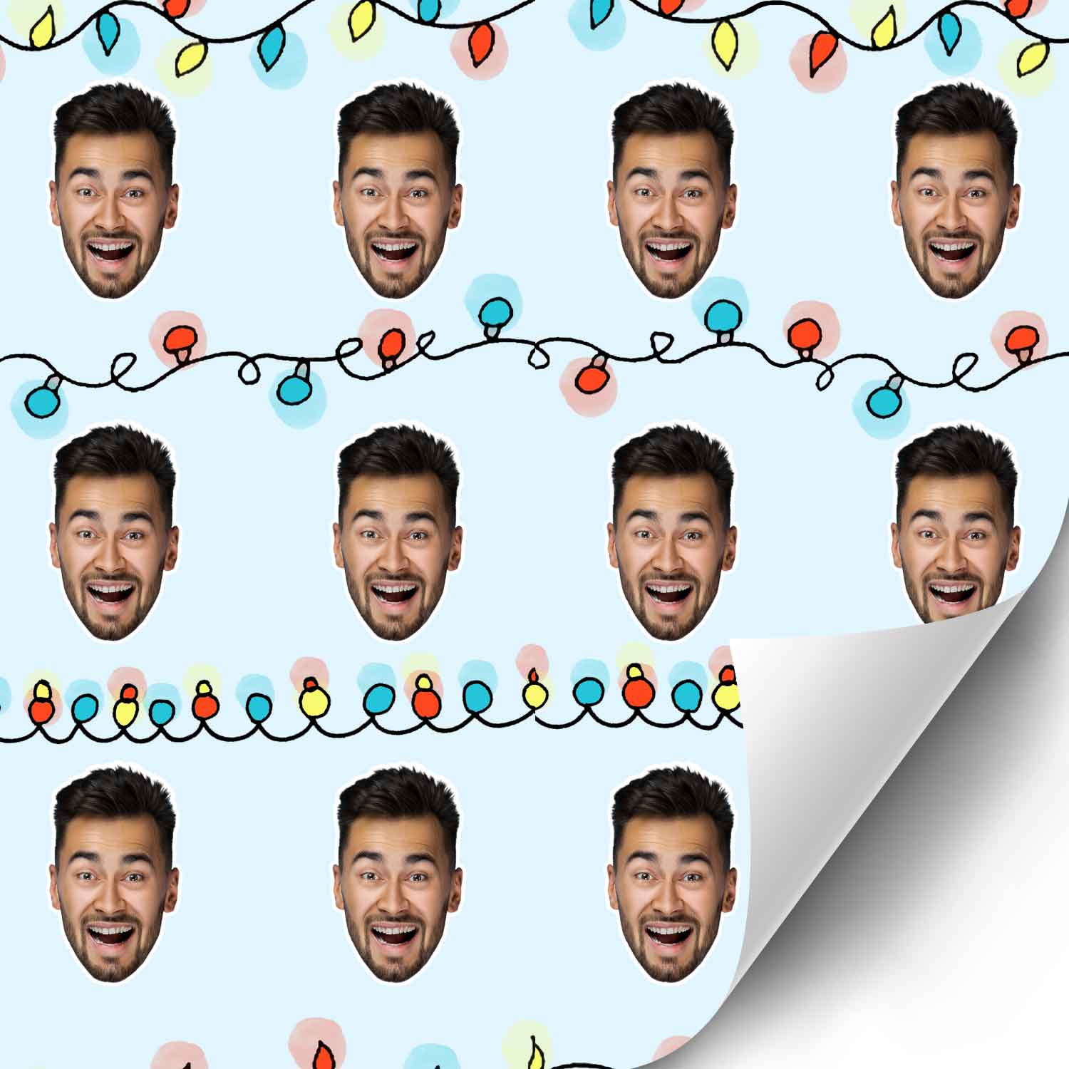 Christmas Lights Personalised Wrapping Paper