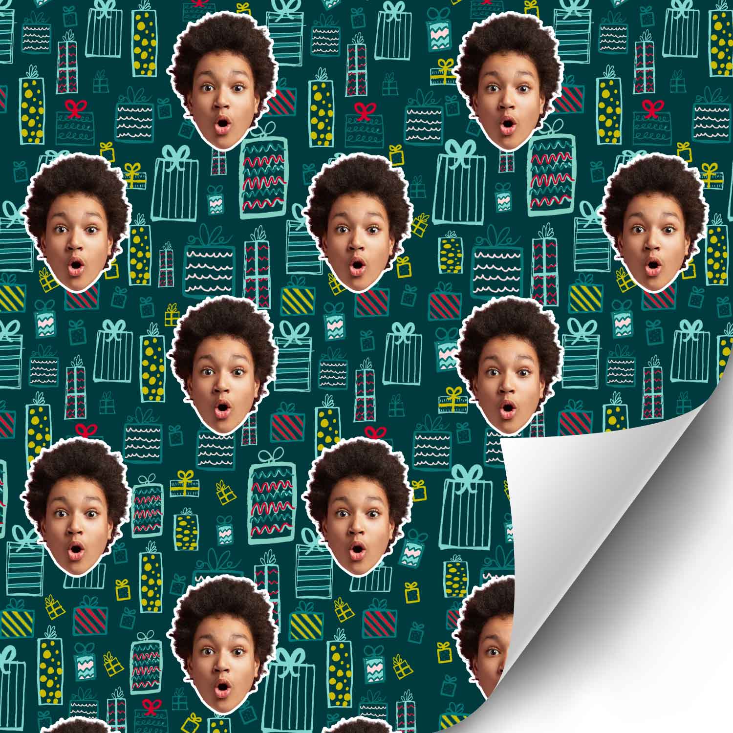 Christmas Present Face Pattern Custom Wrapping Paper