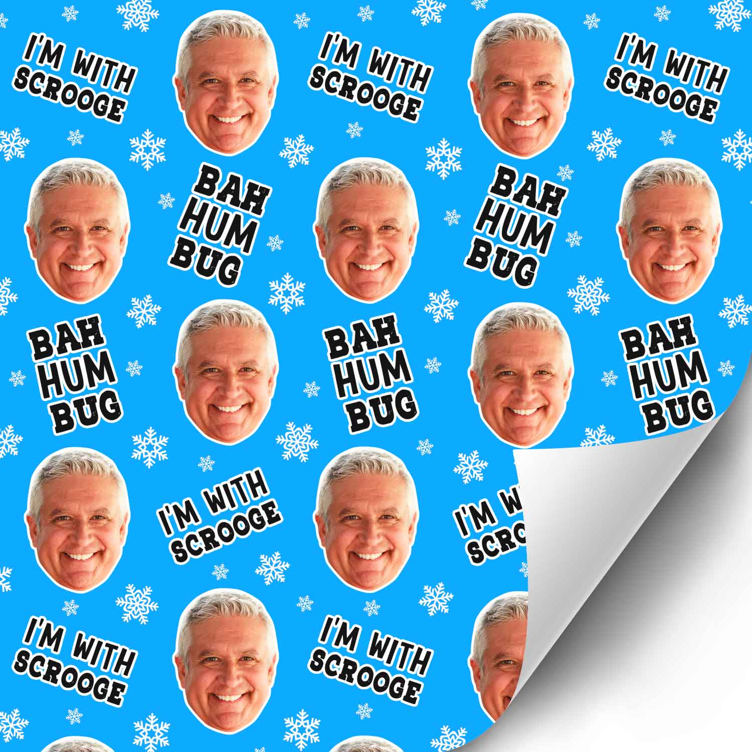 BAH HUM BUG Scrooge Personalised Christmas Wrapping Paper