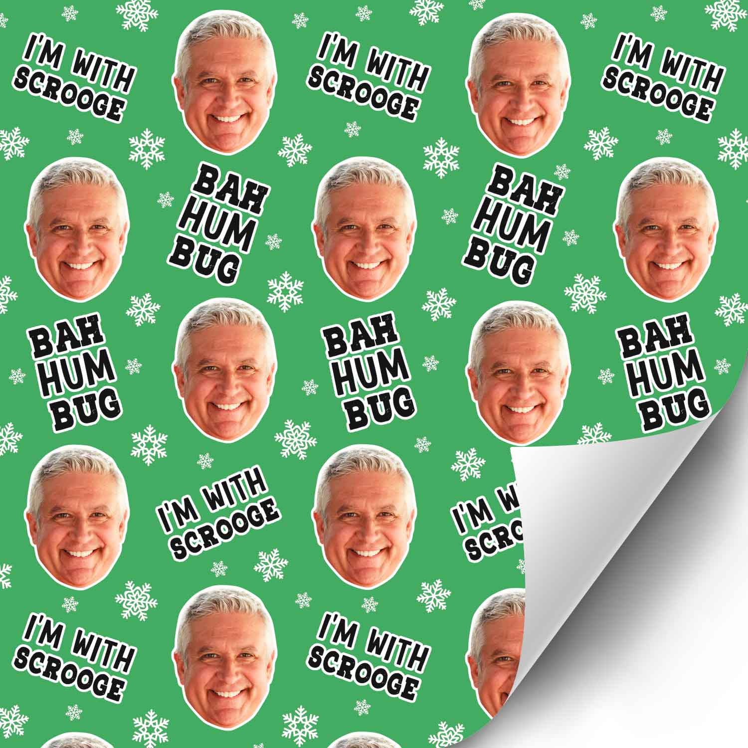 BAH HUM BUG Scrooge Personalised Christmas Wrapping Paper