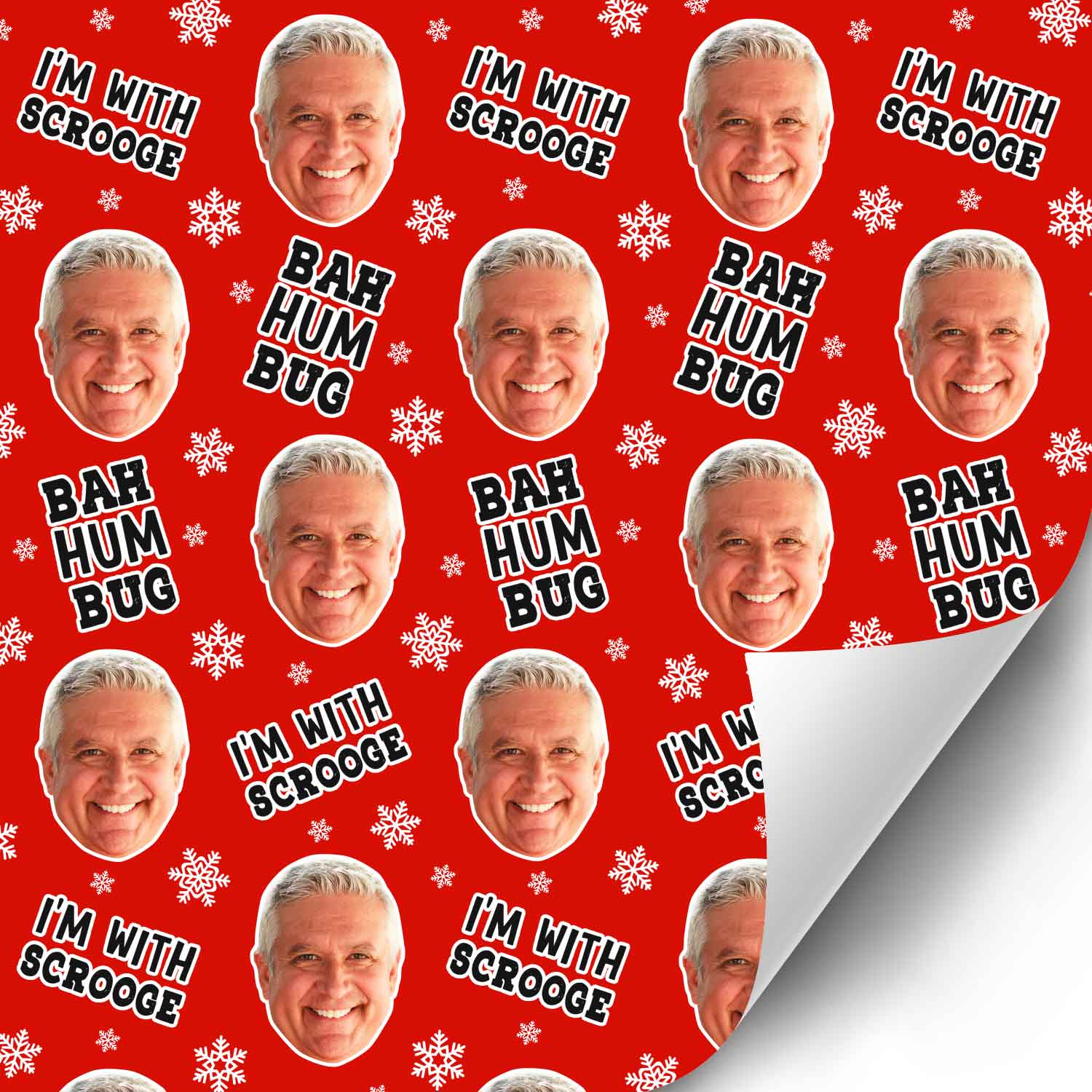 BAH HUM BUG Scrooge Personalised Christmas Wrapping Paper