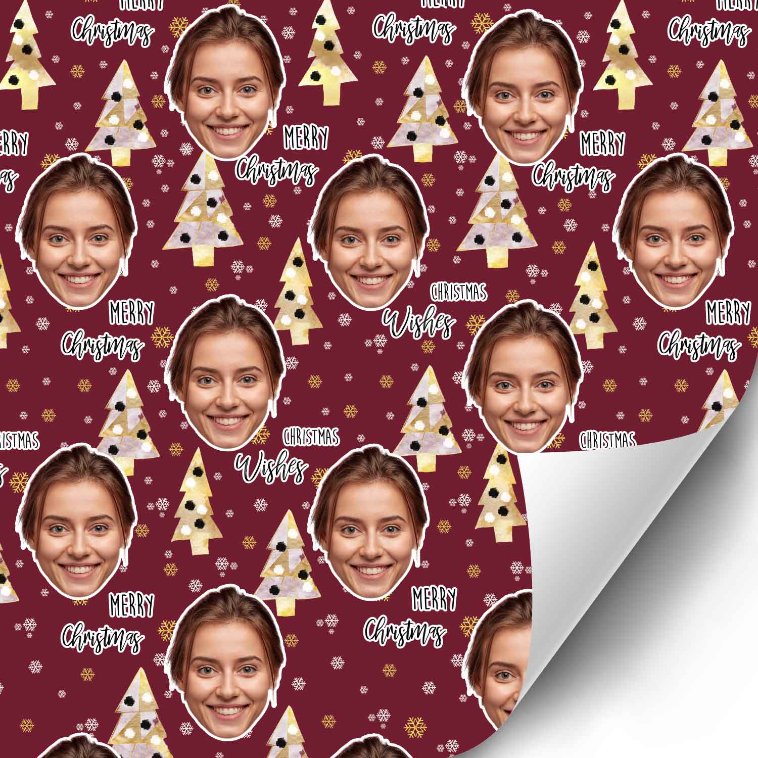 Tree Pattern Personalised Christmas Wrapping Paper