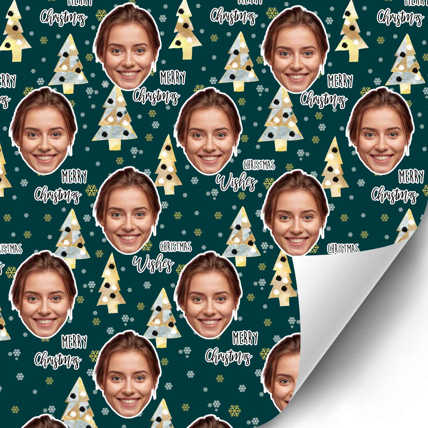 Tree Pattern Personalised Christmas Wrapping Paper