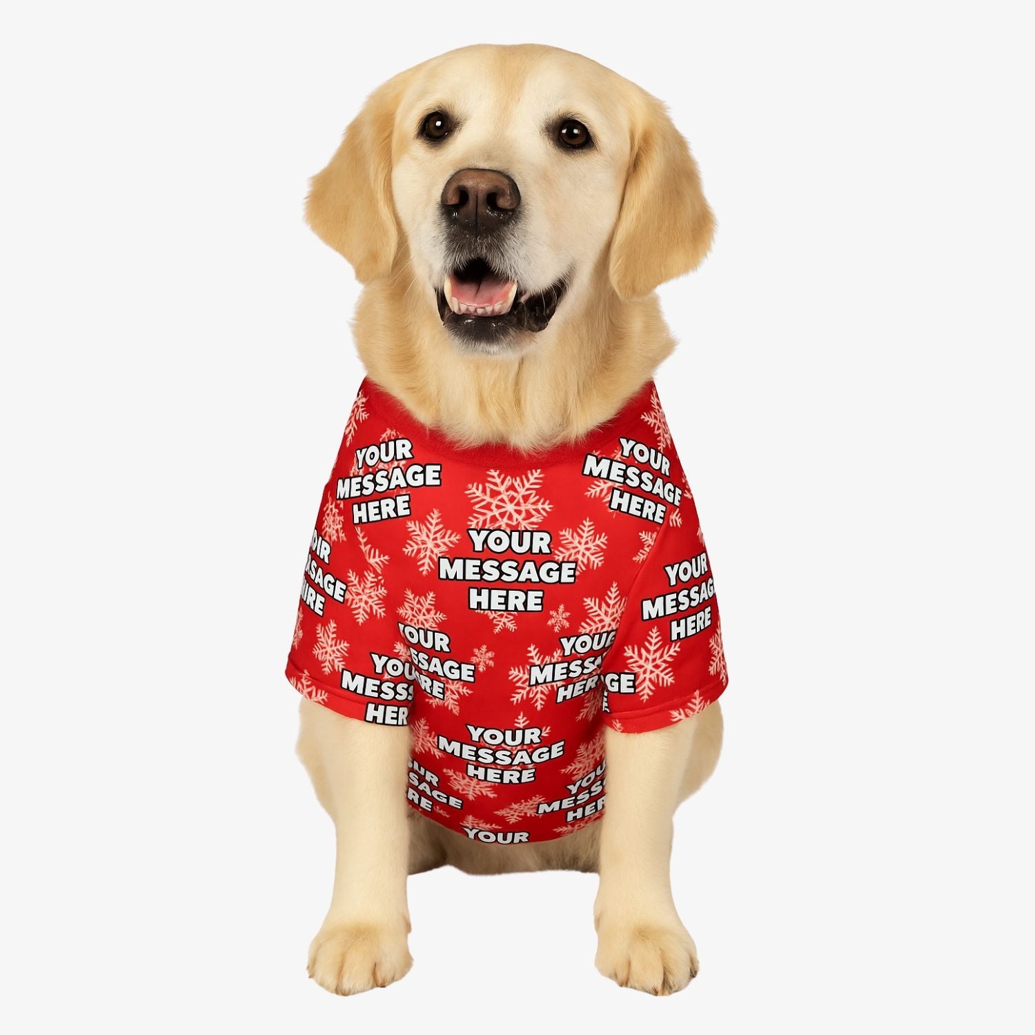 Custom Message Christmas Snowflake Personalised Dog T Shirt