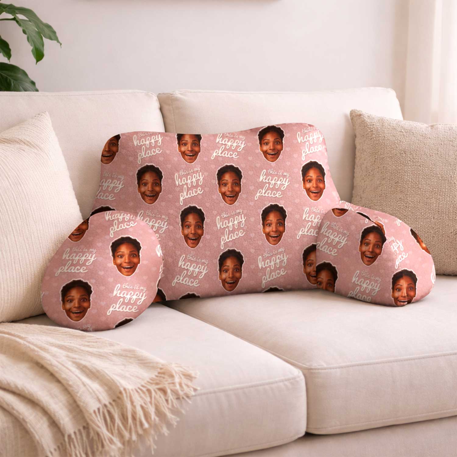 Personalised This Is My Happy Place Cuddle Cushion