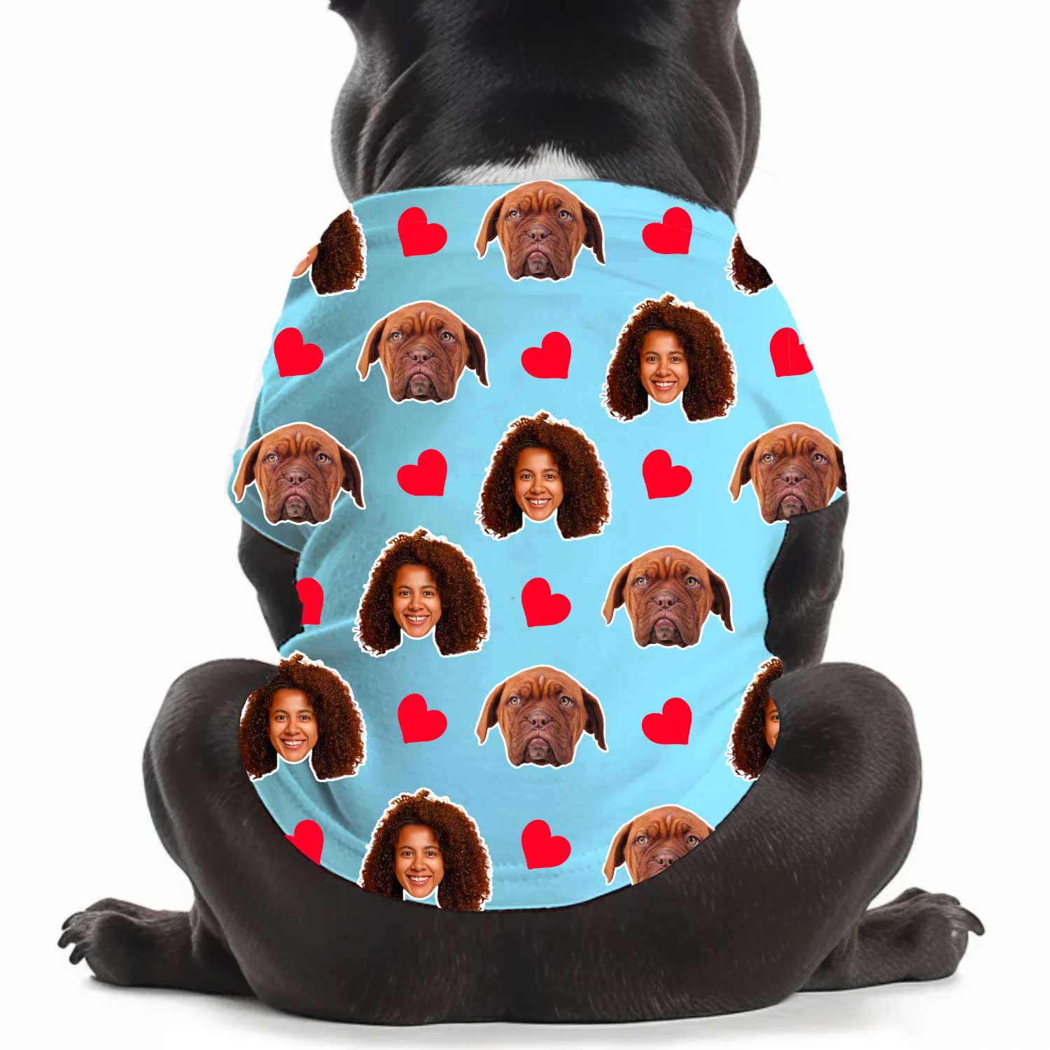 Red Hearts Personalised Dog T Shirt