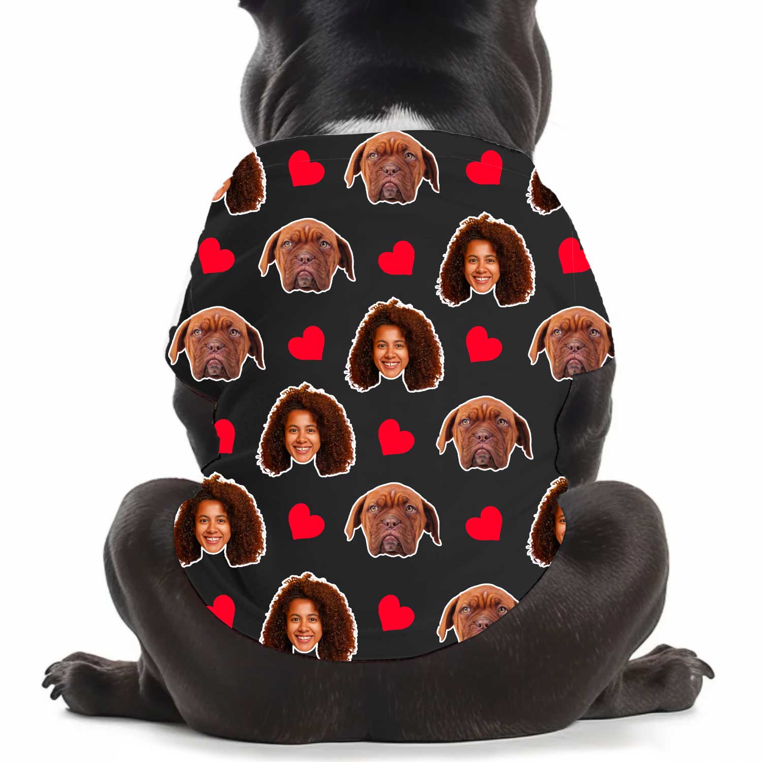 Red Hearts Personalised Dog T Shirt