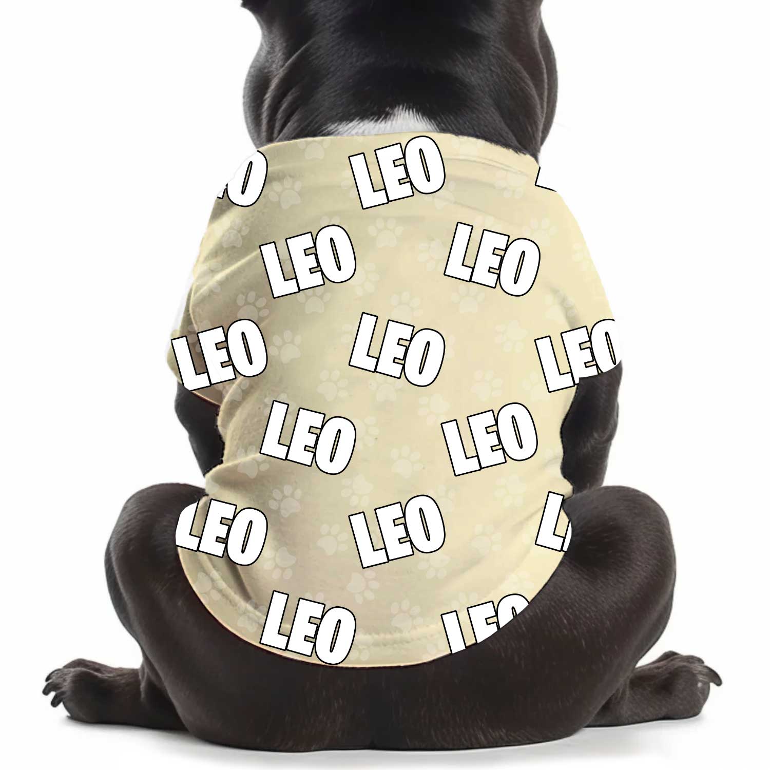 Dog Name Paw Print Personalised Dog T Shirt