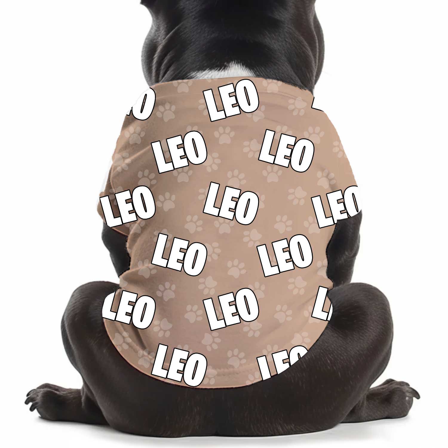 Dog Name Paw Print Personalised Dog T Shirt