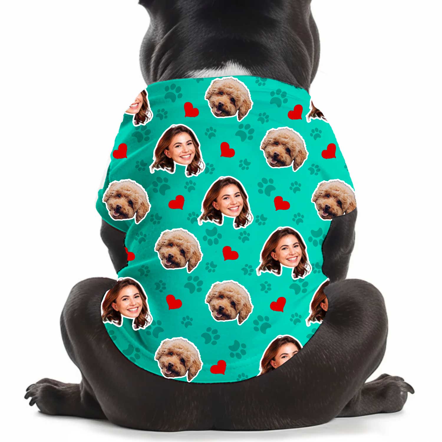 Paws and Hearts Personalised Dog T Shirt