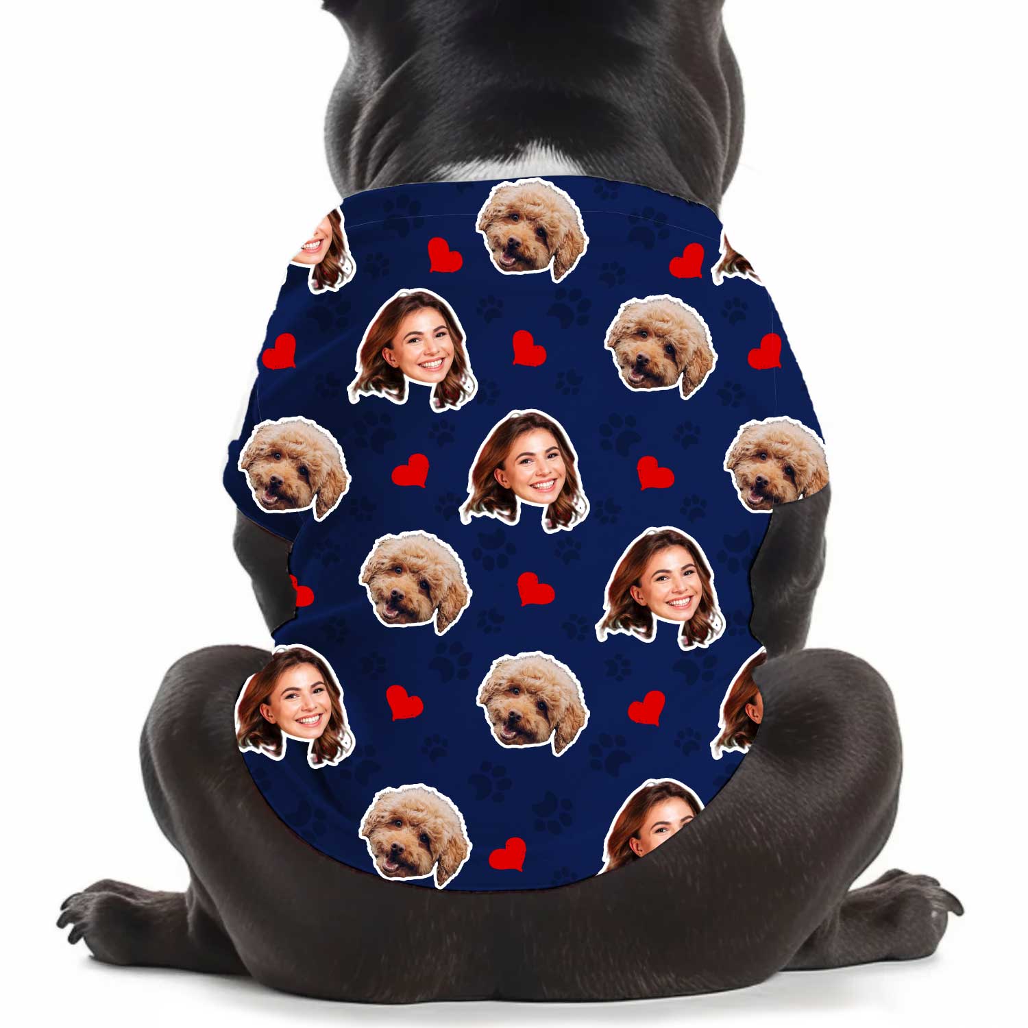 Paws and Hearts Personalised Dog T Shirt