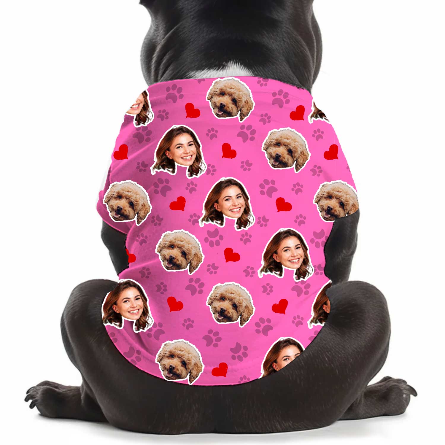 Paws and Hearts Personalised Dog T Shirt