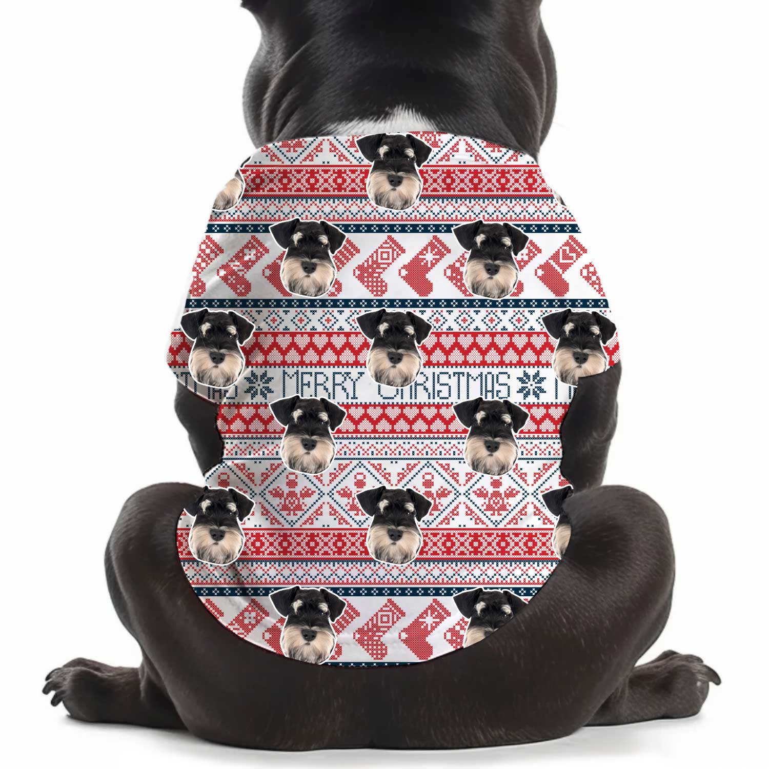 Merry Christmas Nordic Funny Personalised Dog T Shirt