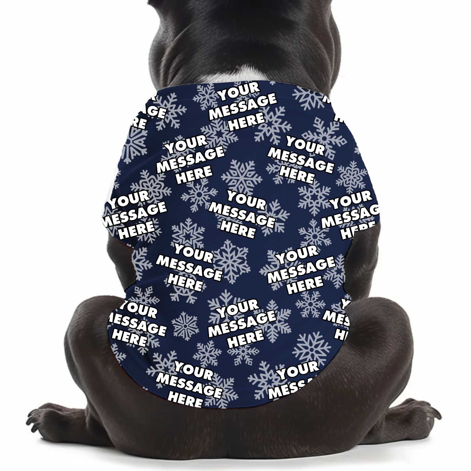 Custom Message Christmas Snowflake Personalised Dog T Shirt