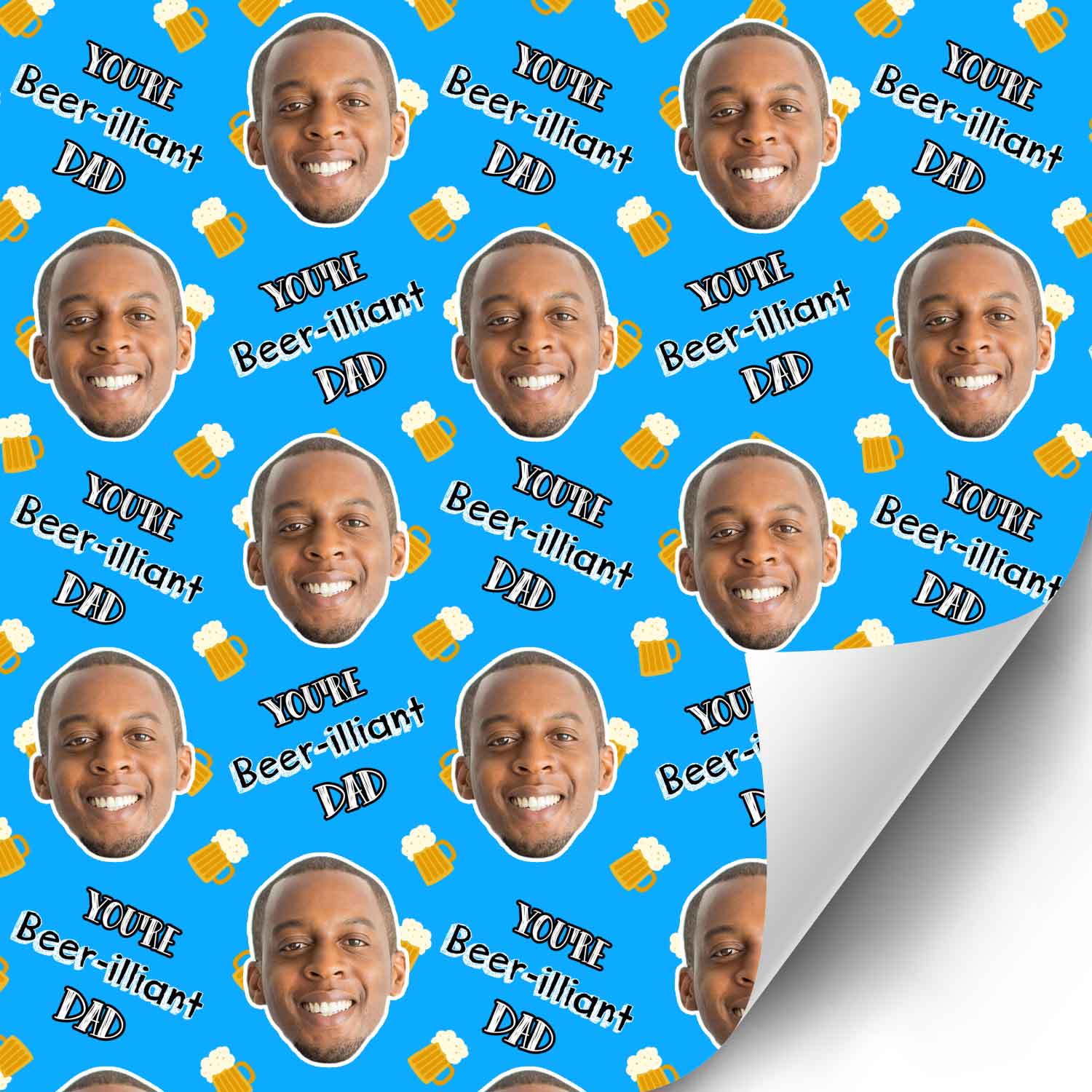 Beer-illiant Dad Personalised Wrapping Paper