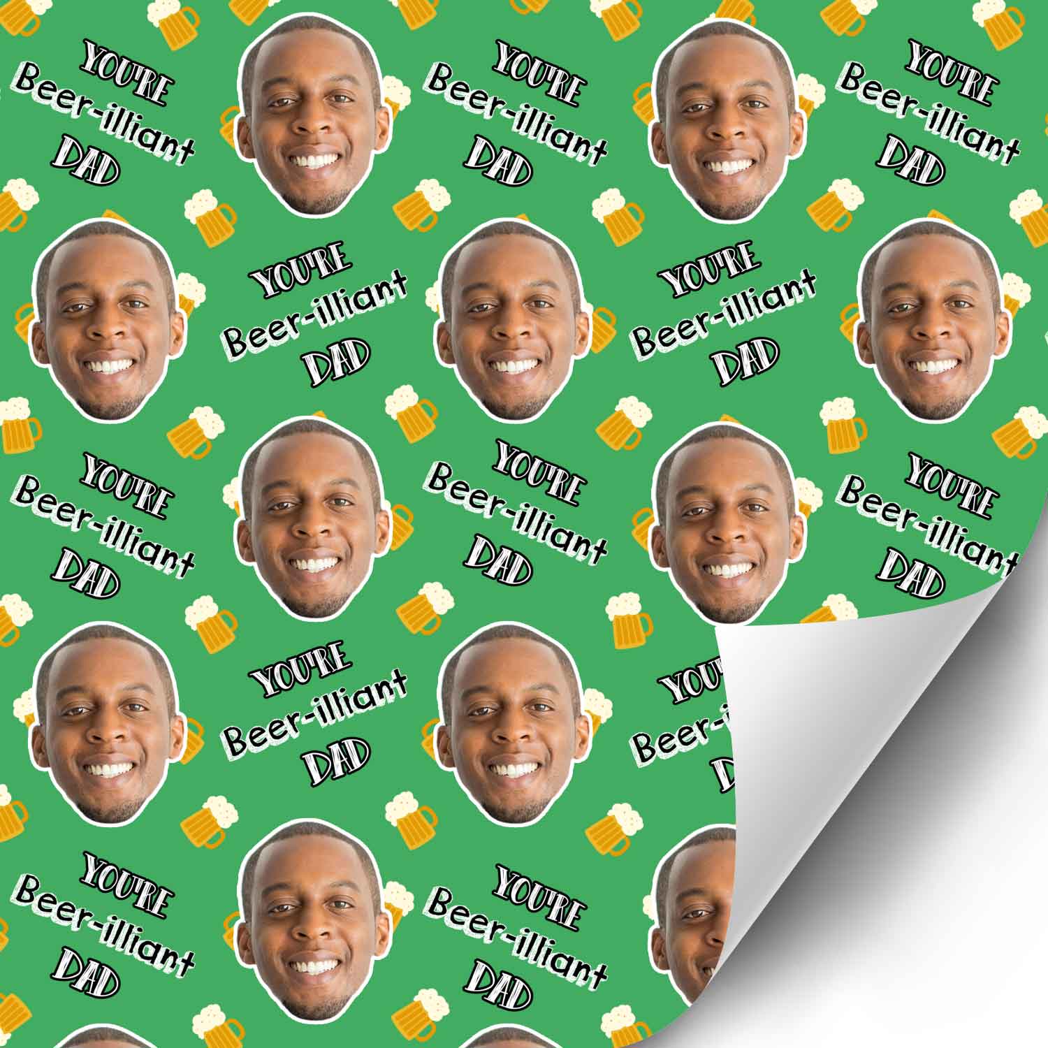 Beer-illiant Dad Personalised Wrapping Paper