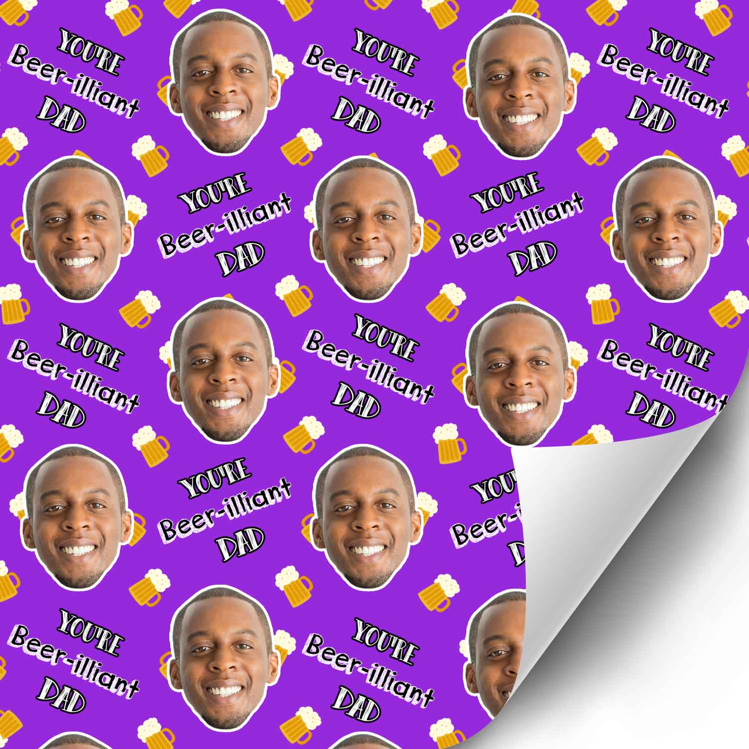Beer-illiant Dad Personalised Wrapping Paper